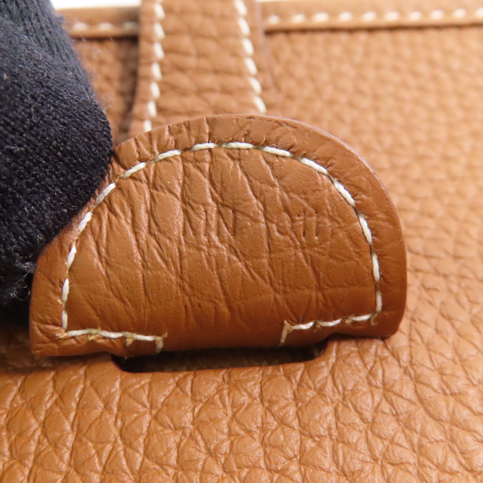 HERMES Clemence皮革Evelyne PM金扣肩背袋棕色