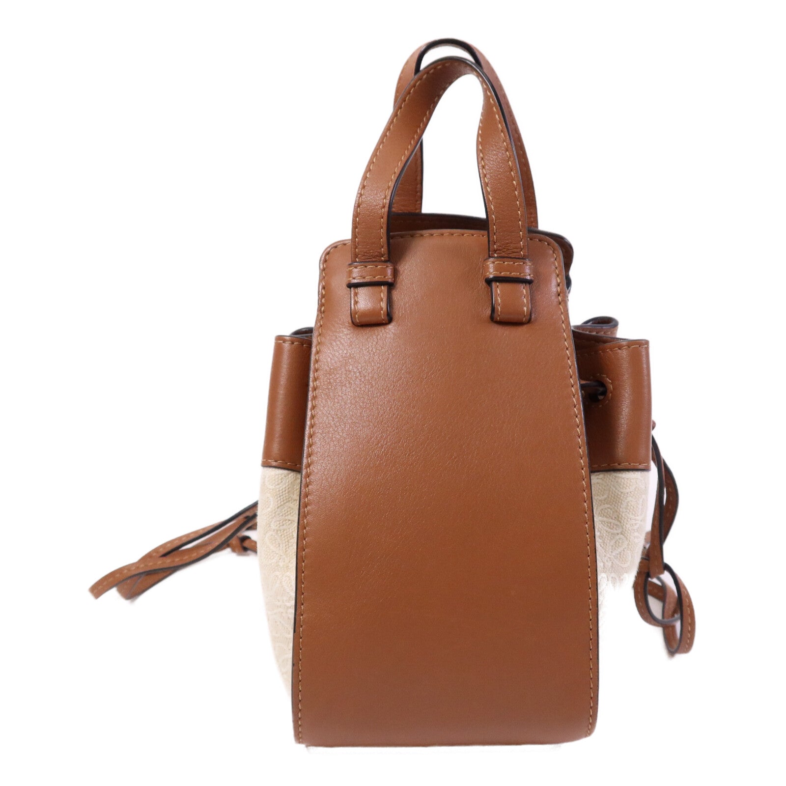 LOEWE 牛皮皮革/帆布Mini Hammock金扣手挽肩背兩用袋