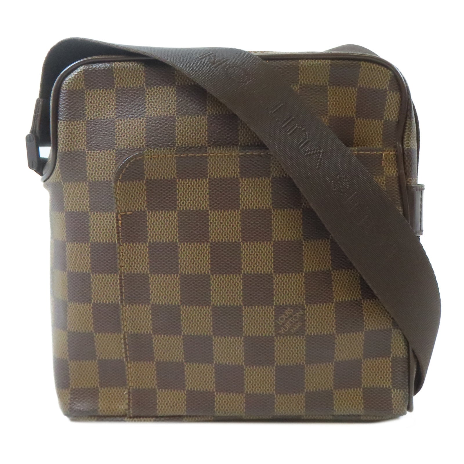 LOUIS VUITTON Damier Olav PM金扣肩背袋啡色