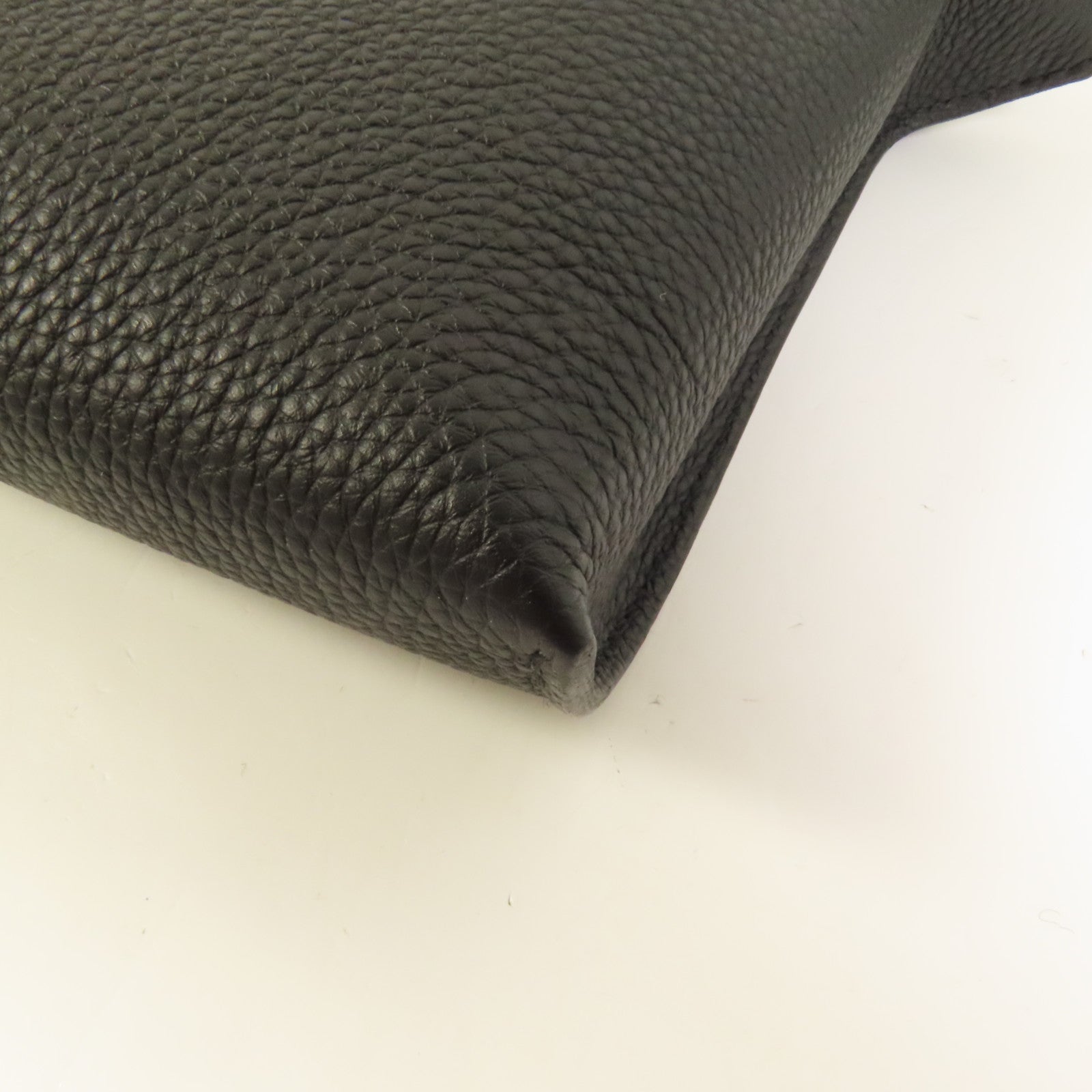 HERMES Togo皮革Videpoches銀扣肩背袋Noir