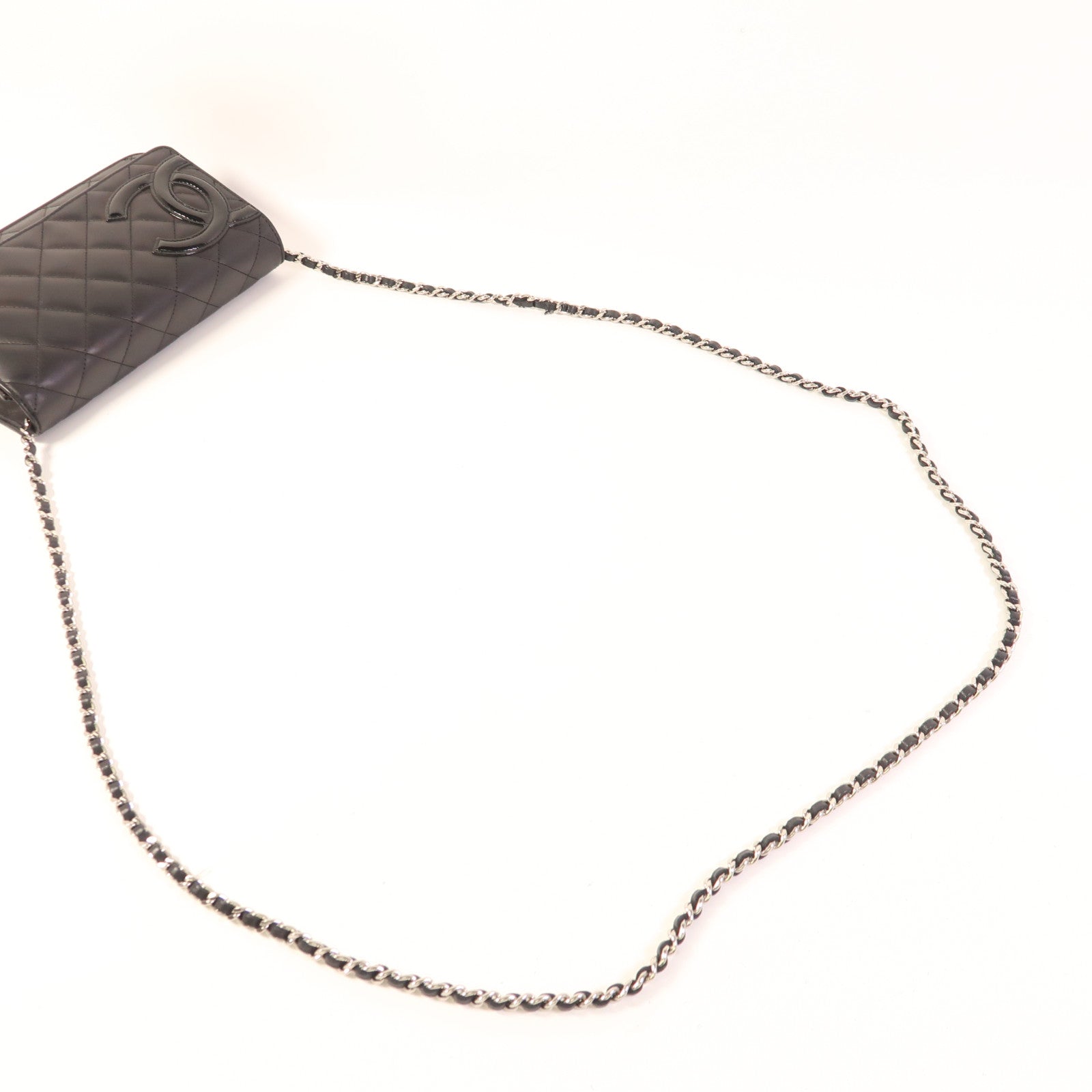 CHANEL 牛皮皮革WOC Wallet On Chain銀扣鏈帶肩背袋