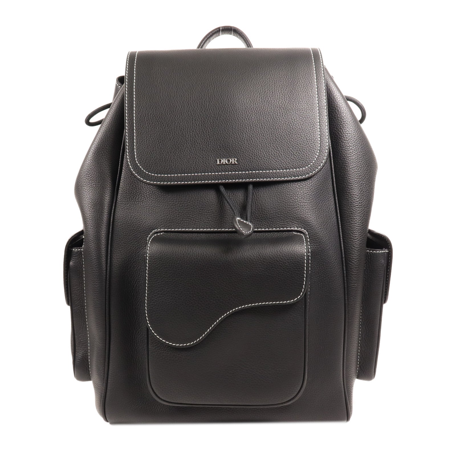 Dior 牛皮皮革Saddle Backpack銀扣背包