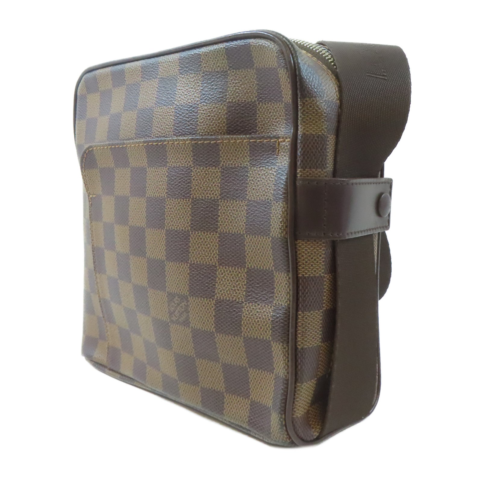 LOUIS VUITTON Damier Olav PM金扣肩背袋啡色