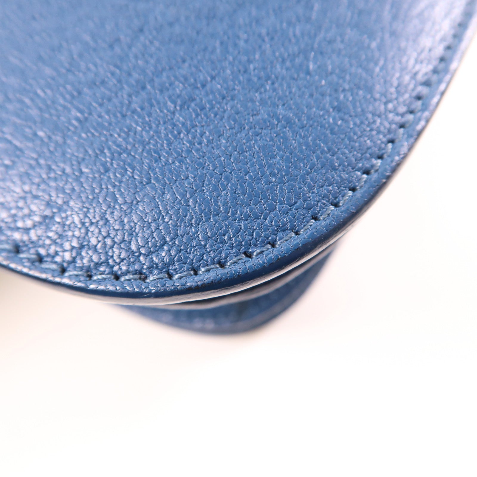 CELINE GHW Classic Box Shoulder Bag Calfskin Leather Blue