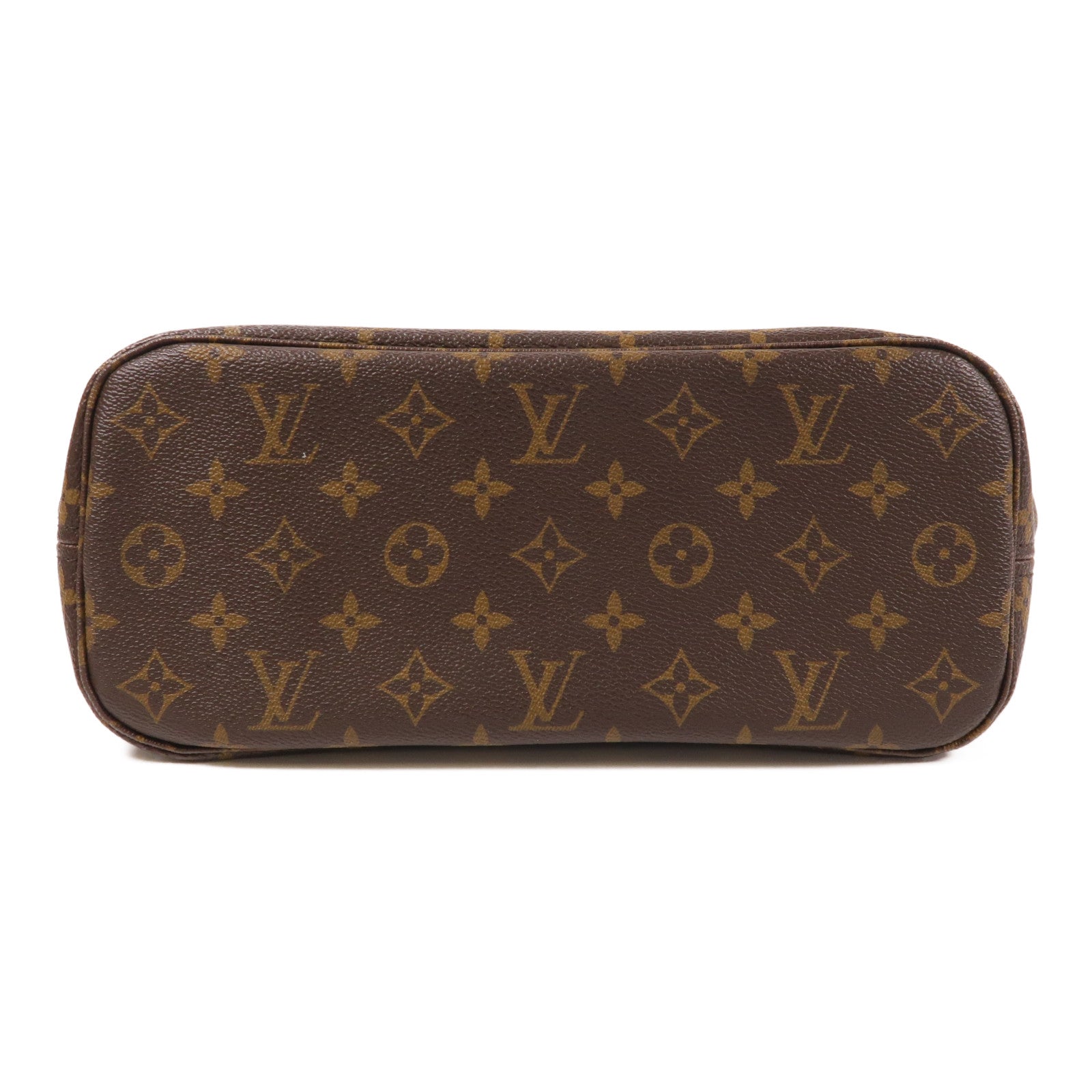 LOUIS VUITTON Monogram Neverfull PM金扣肩背袋棕色