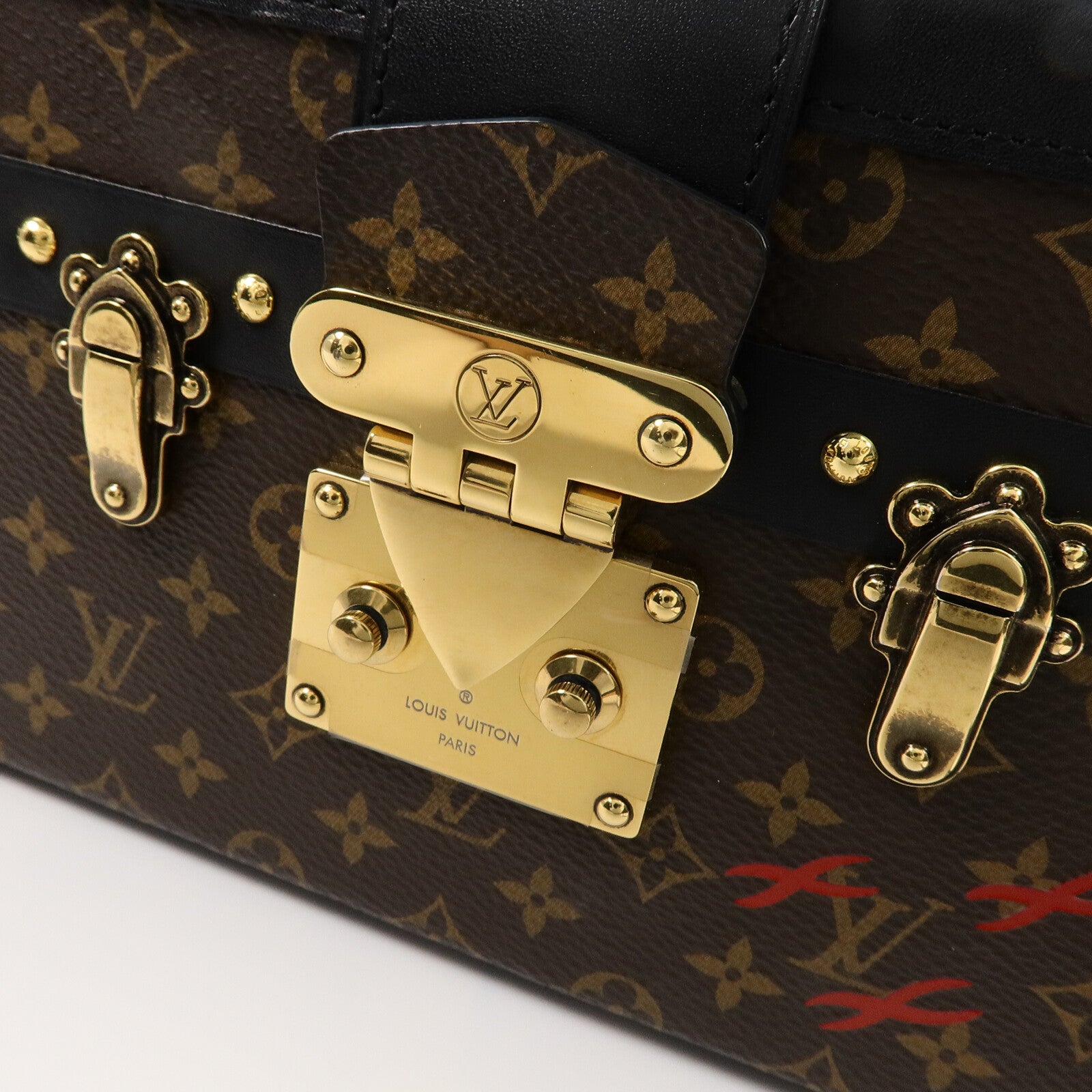 LOUIS VUITTON Monogram/牛皮皮革 Petite Malle肩背袋