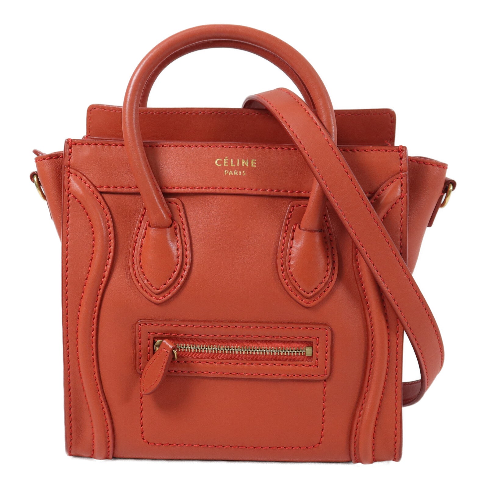 CELINE 牛皮皮革Nano Luggage 手挽肩背兩用袋