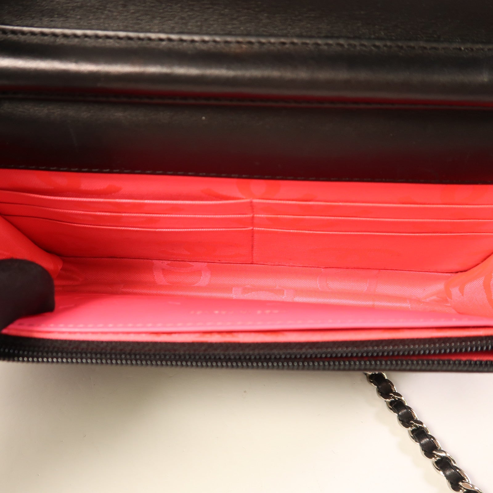 CHANEL 牛皮皮革WOC Wallet On Chain銀扣鏈帶肩背袋