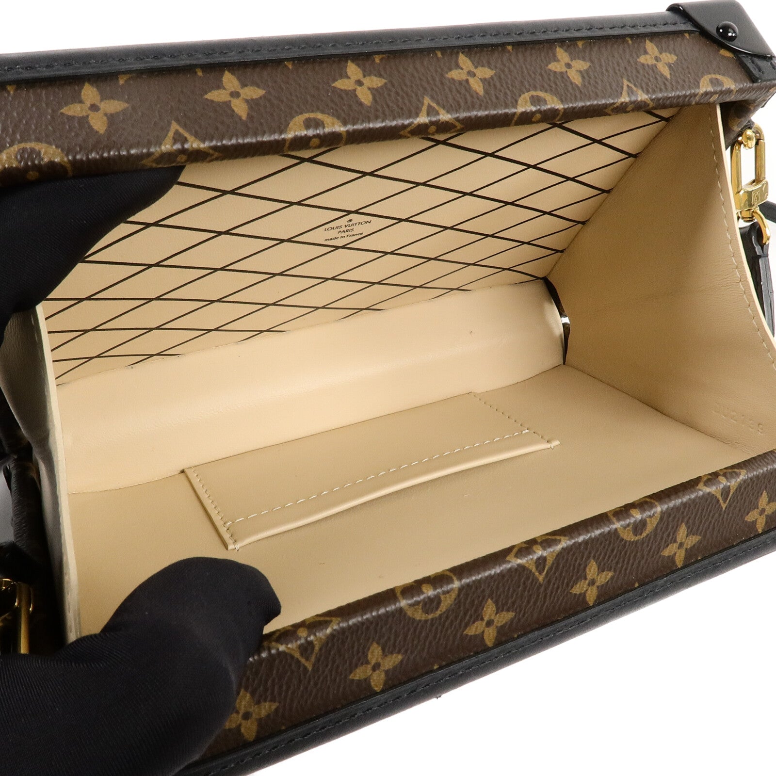 LOUIS VUITTON Monogram/牛皮皮革 Petite Malle肩背袋