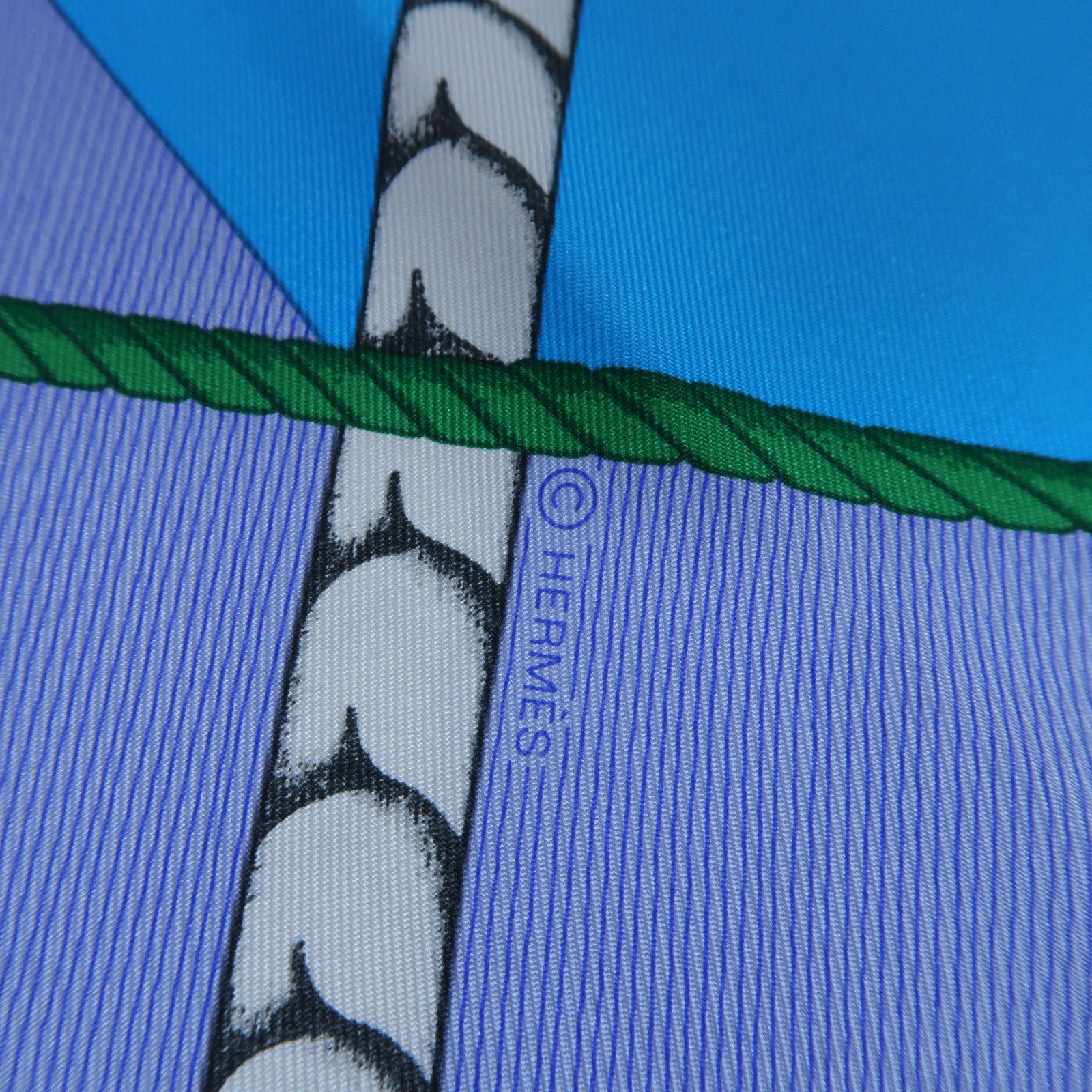 HERMES **【激減優惠】絲質Scarf絲巾藍色