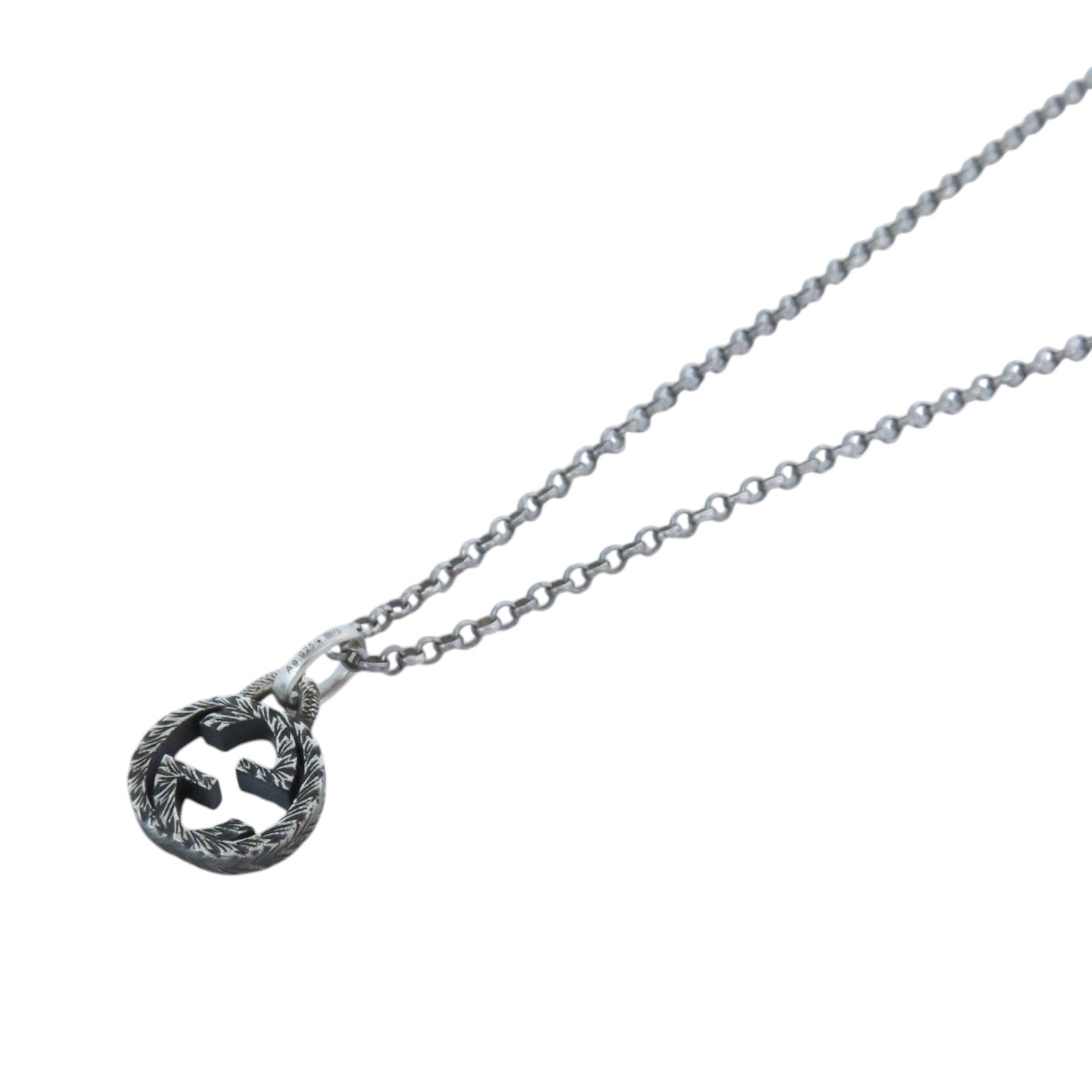 GUCCI 925純銀GG Necklace銀扣項鏈
