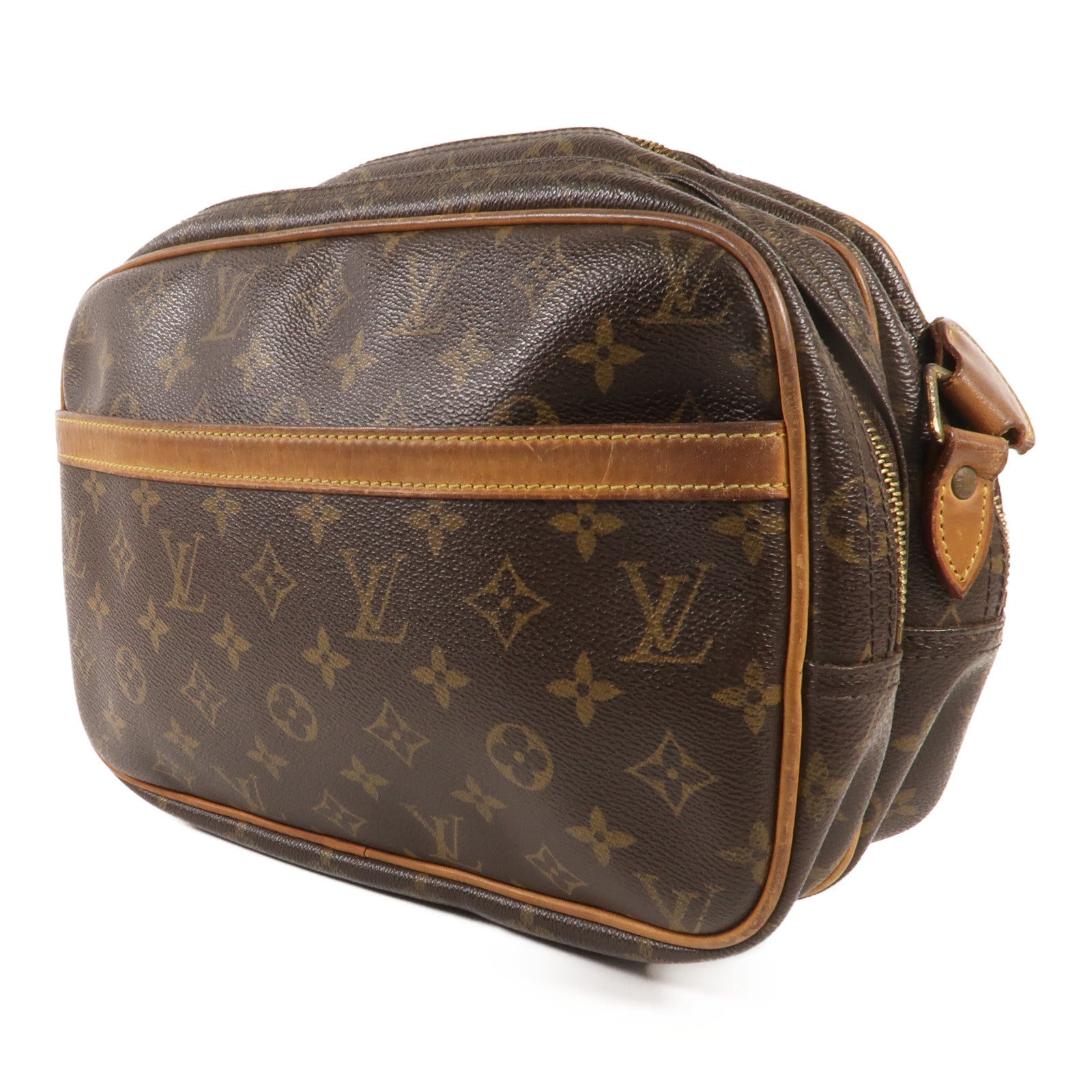 LOUIS VUITTON Monogram Reporter PM金扣肩背袋