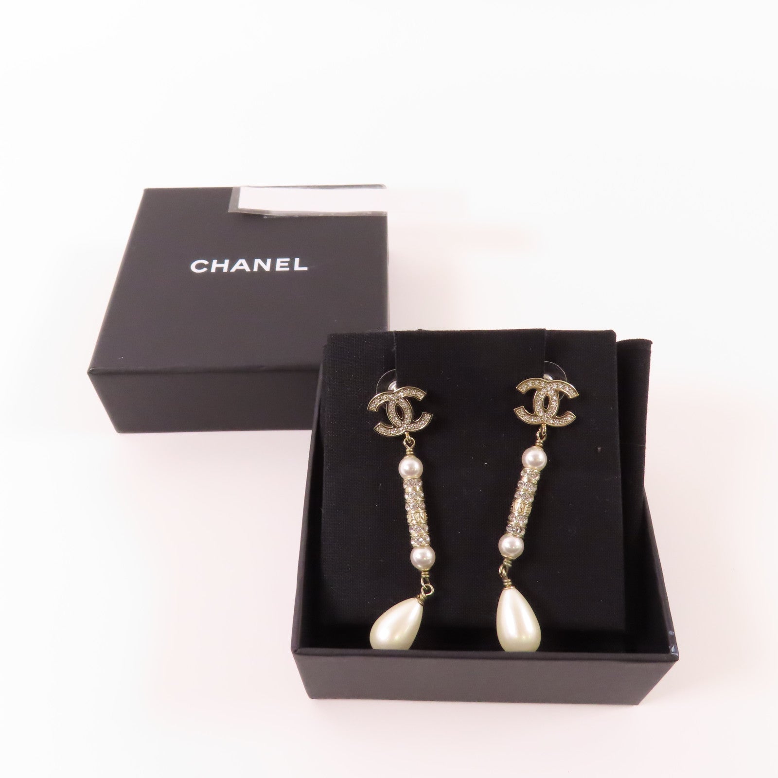 CHANEL PVC/金屬Earrings耳環白色/金色