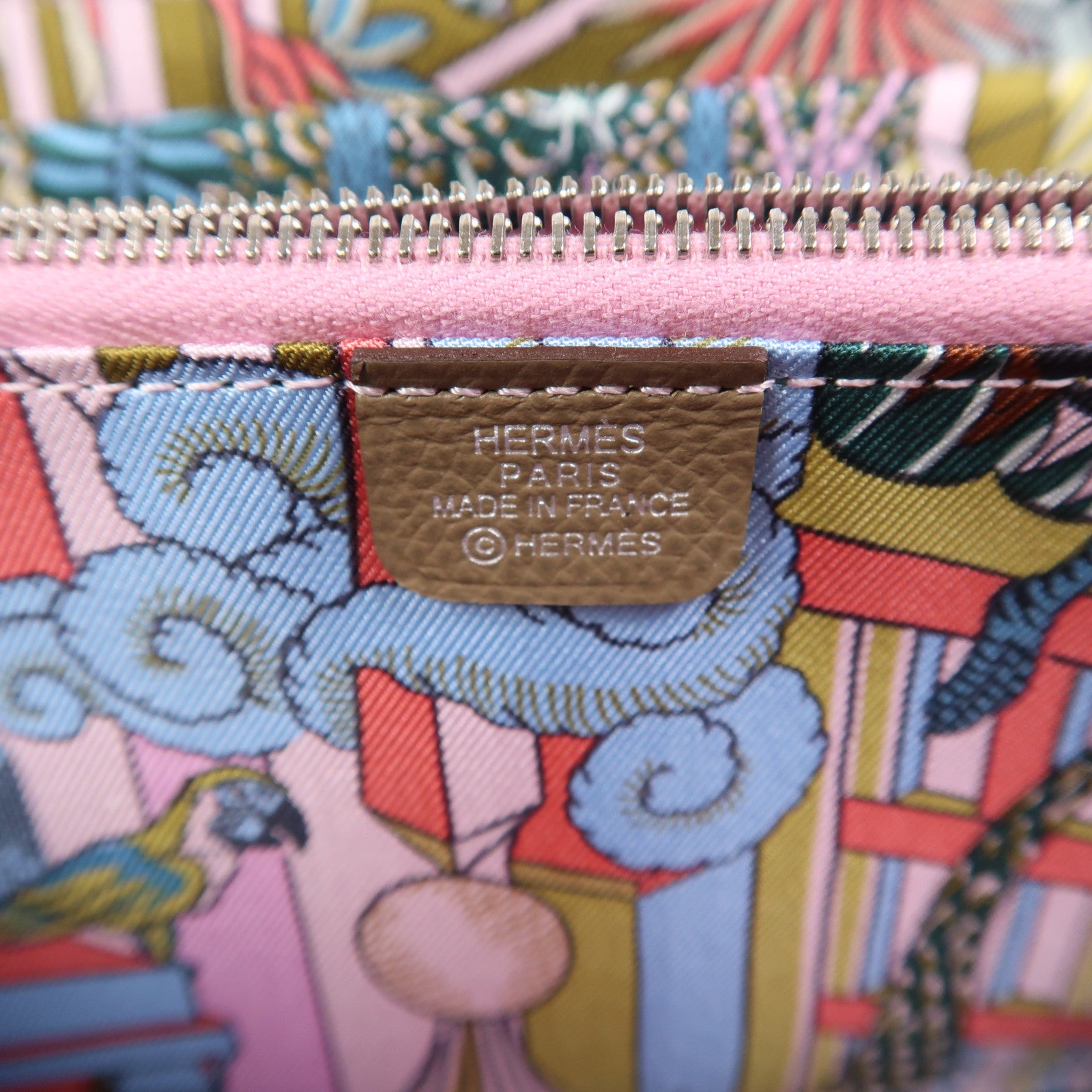 HERMES Epsom皮革Silk In Long Wallet銀扣長錢包18 Etoupe