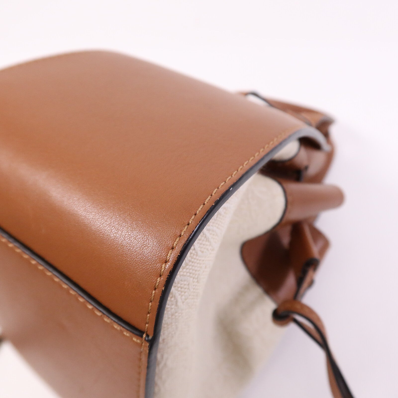 LOEWE 牛皮皮革/帆布Mini Hammock金扣手挽肩背兩用袋