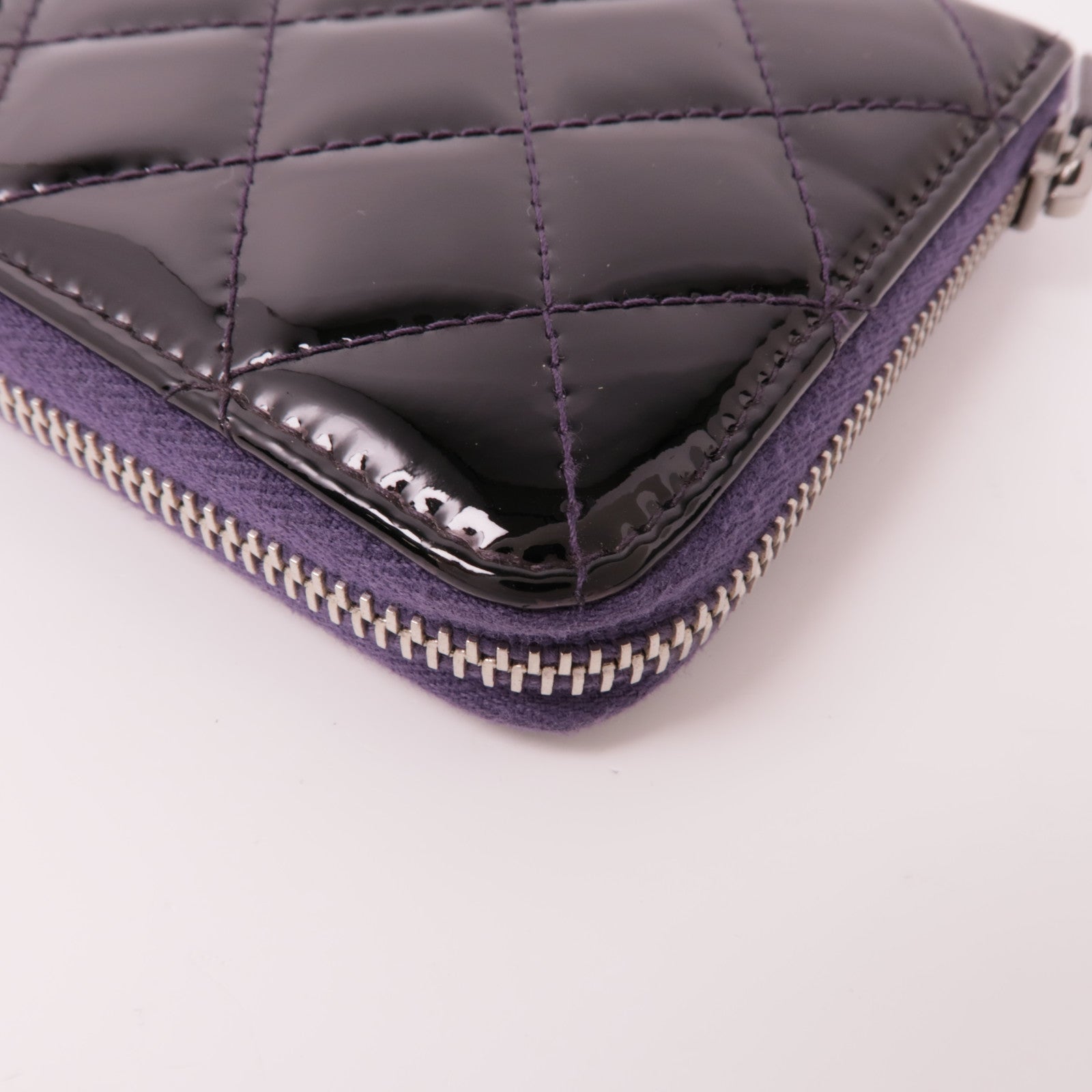 CHANEL 漆皮皮革Long Wallet銀扣長錢包