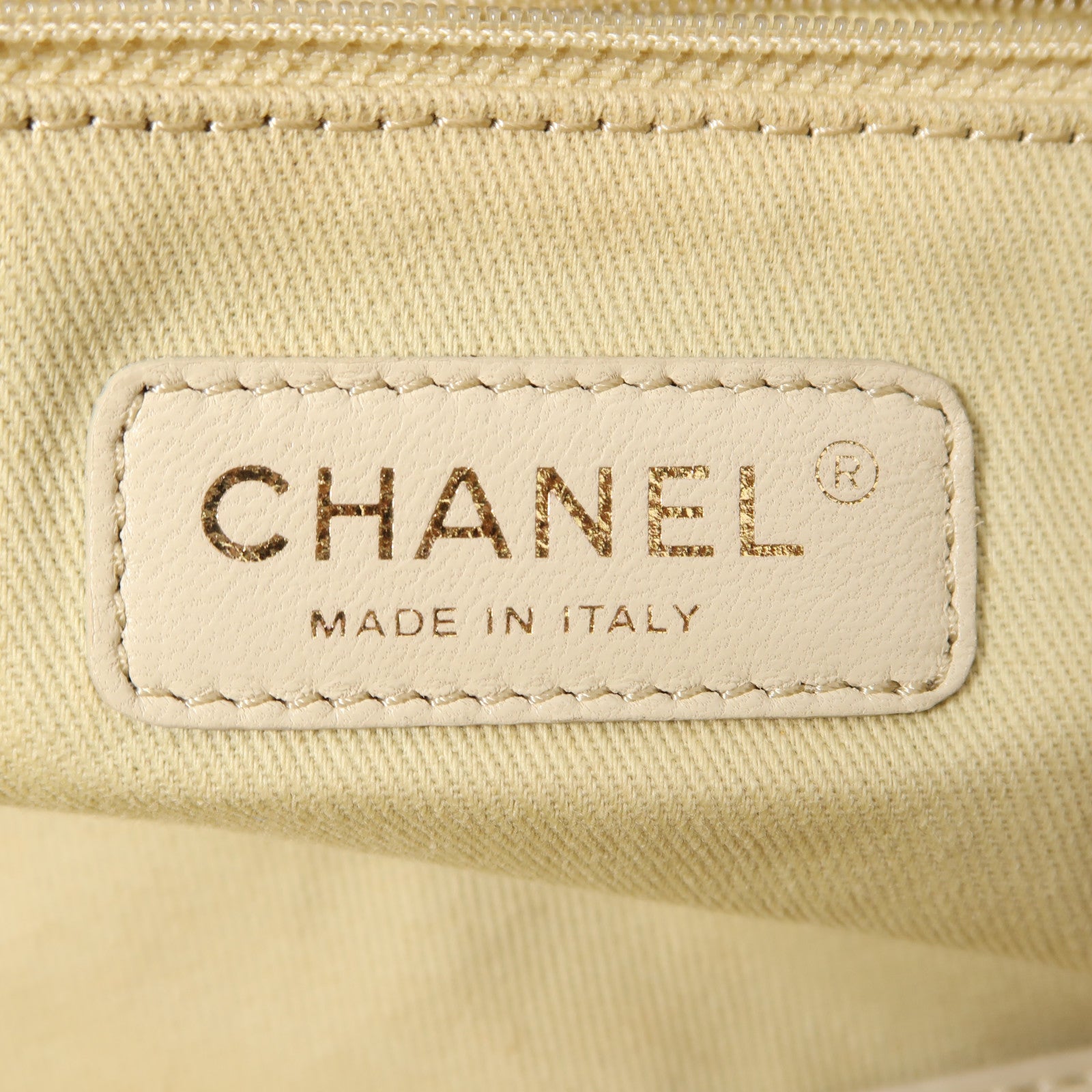 CHANEL 帆布Deauville Tote金扣手挽肩背兩用袋深藍色