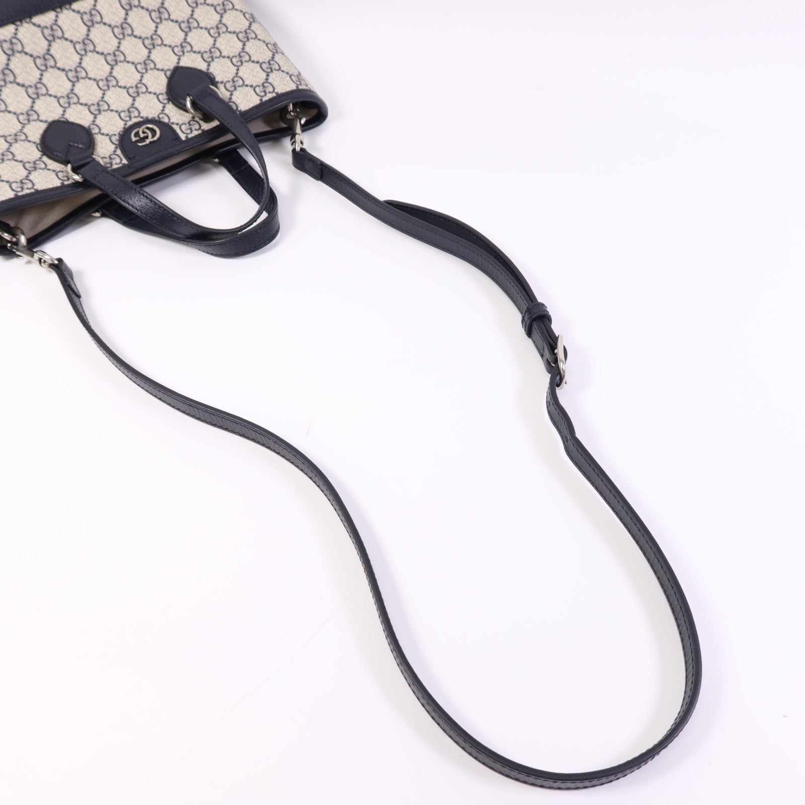 GUCCI 塗層帆布2 Way Shoulder Bag銀扣手挽肩背兩用袋