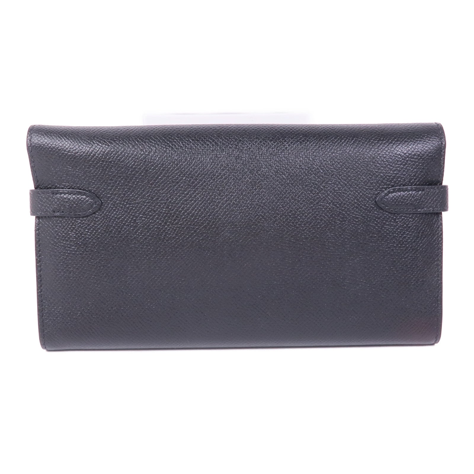 HERMES Epsom皮革Kelly Wallet銀扣長錢包Noir