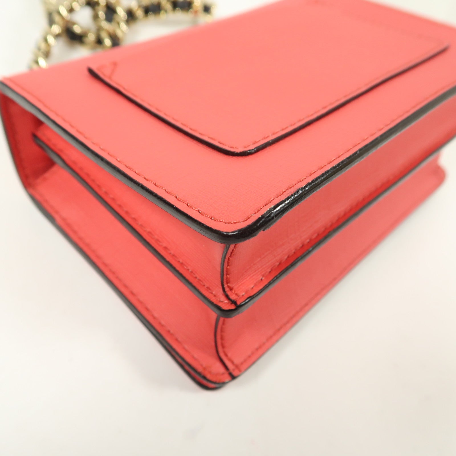 MOSCHINO 皮革Shoulder Bag金扣鏈帶肩背袋