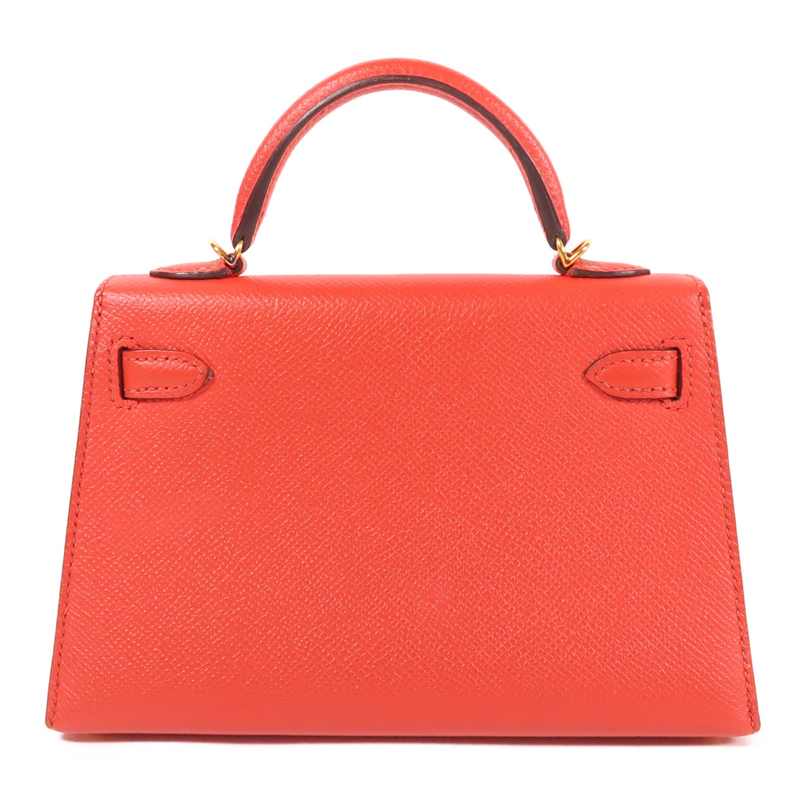 HERMES Epsom皮革Mini Kelly 2金扣手挽肩背兩用袋Rouge De Coeur