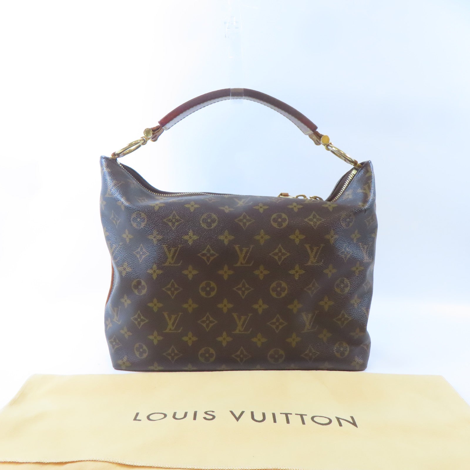 LOUIS VUITTON Monogram Sully PM金扣肩背袋啡色