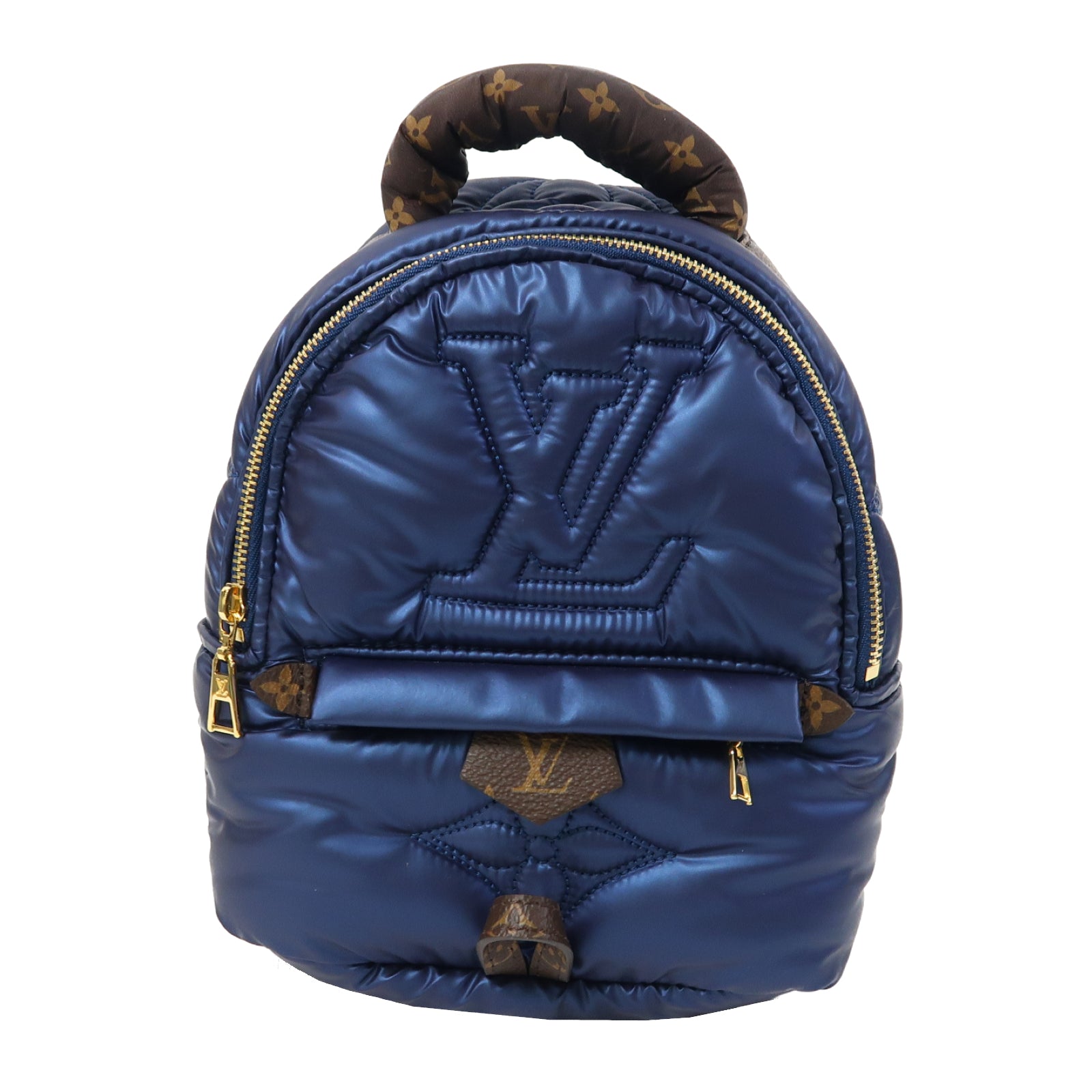 LOUIS VUITTON 【激減優惠】尼龍Palm Springs Mini金扣背包藍色