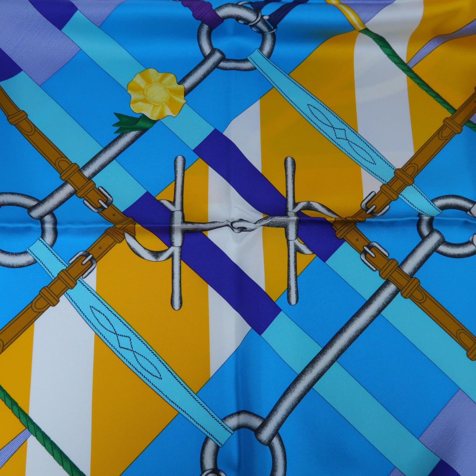 HERMES **【激減優惠】絲質Scarf絲巾藍色