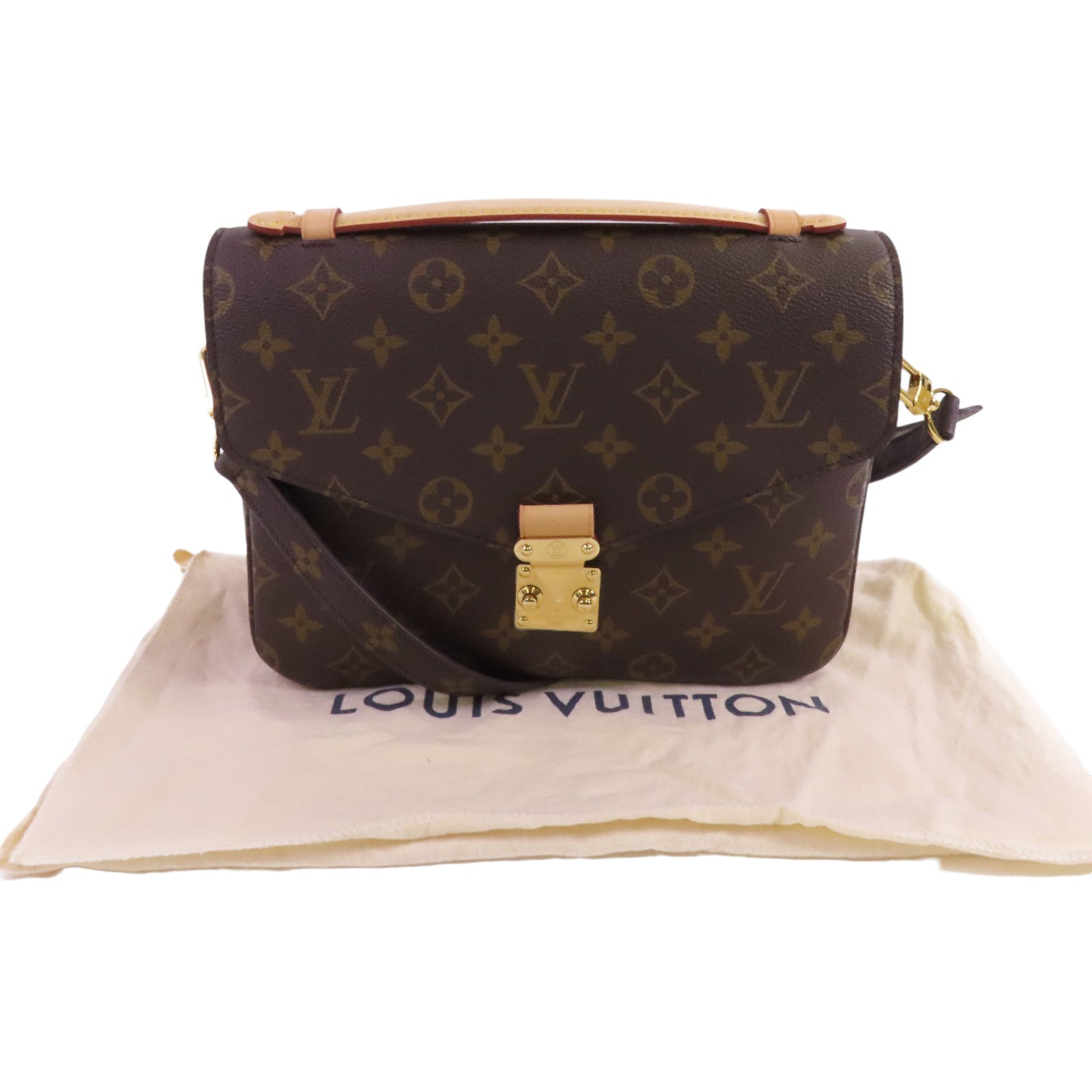 LOUIS VUITTON Monogram Pochette Metis金扣手挽肩背兩用袋