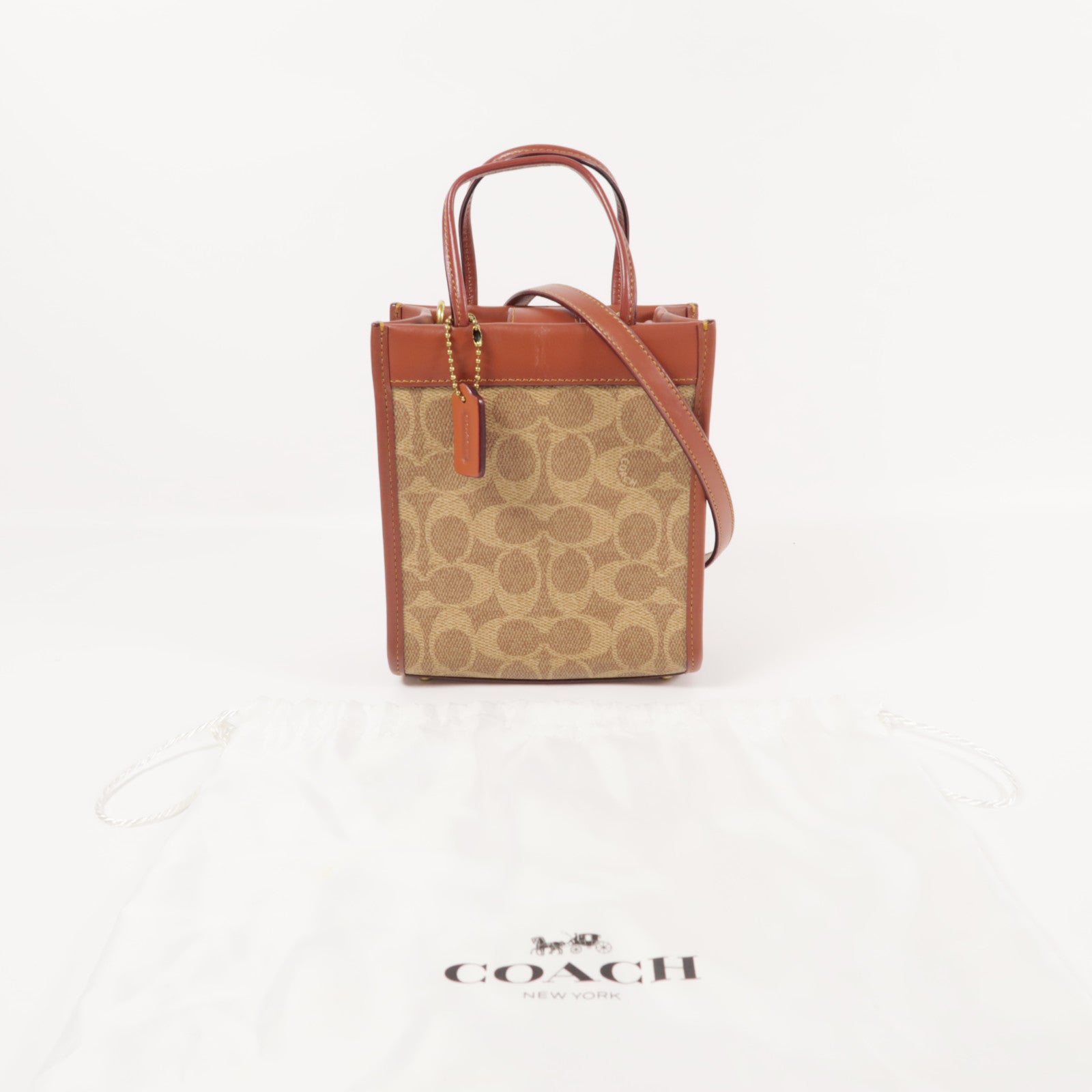 COACH 塗層帆布/牛皮皮革2 Way Shoulder手挽肩背兩用袋