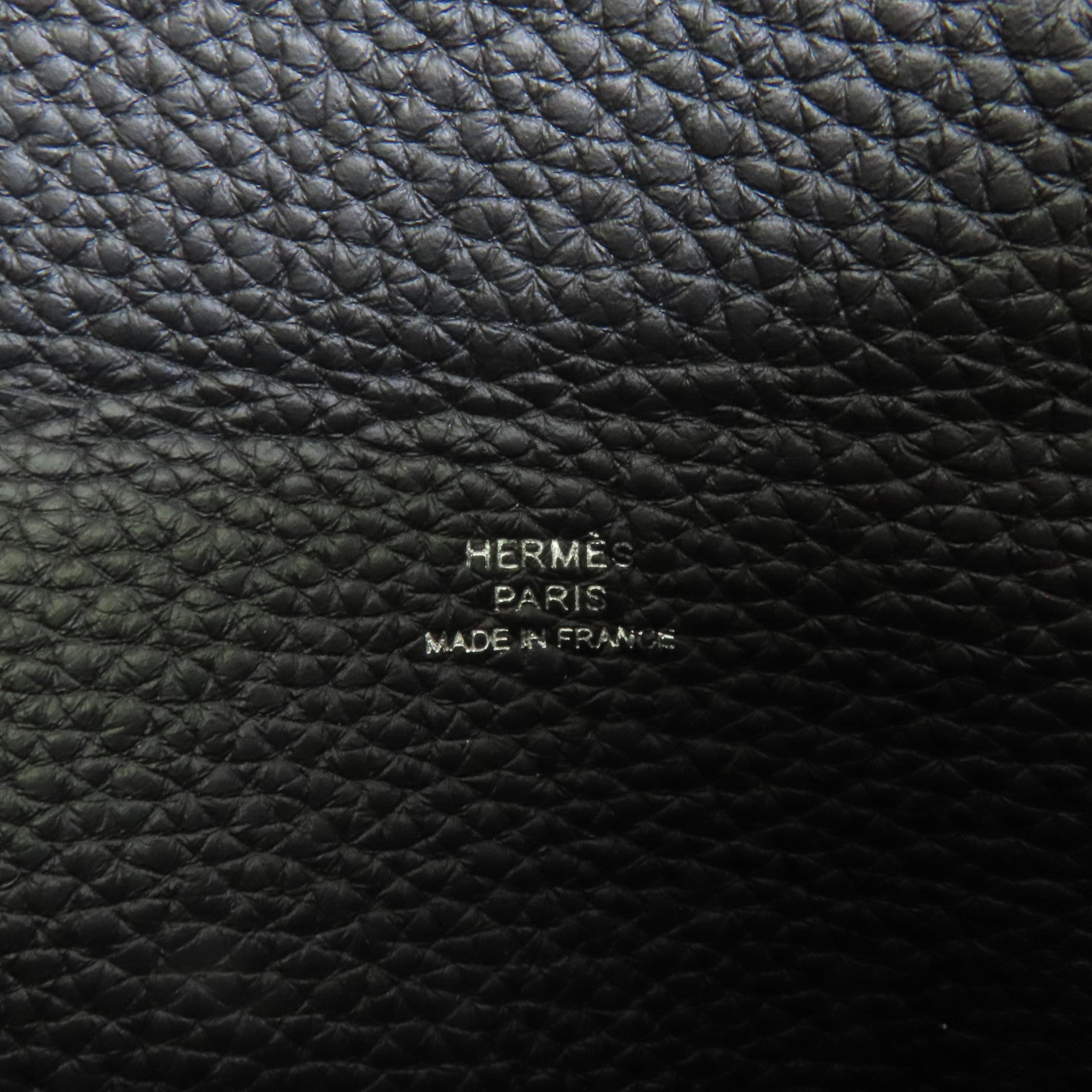 HERMES Togo皮革Videpoches銀扣肩背袋Noir