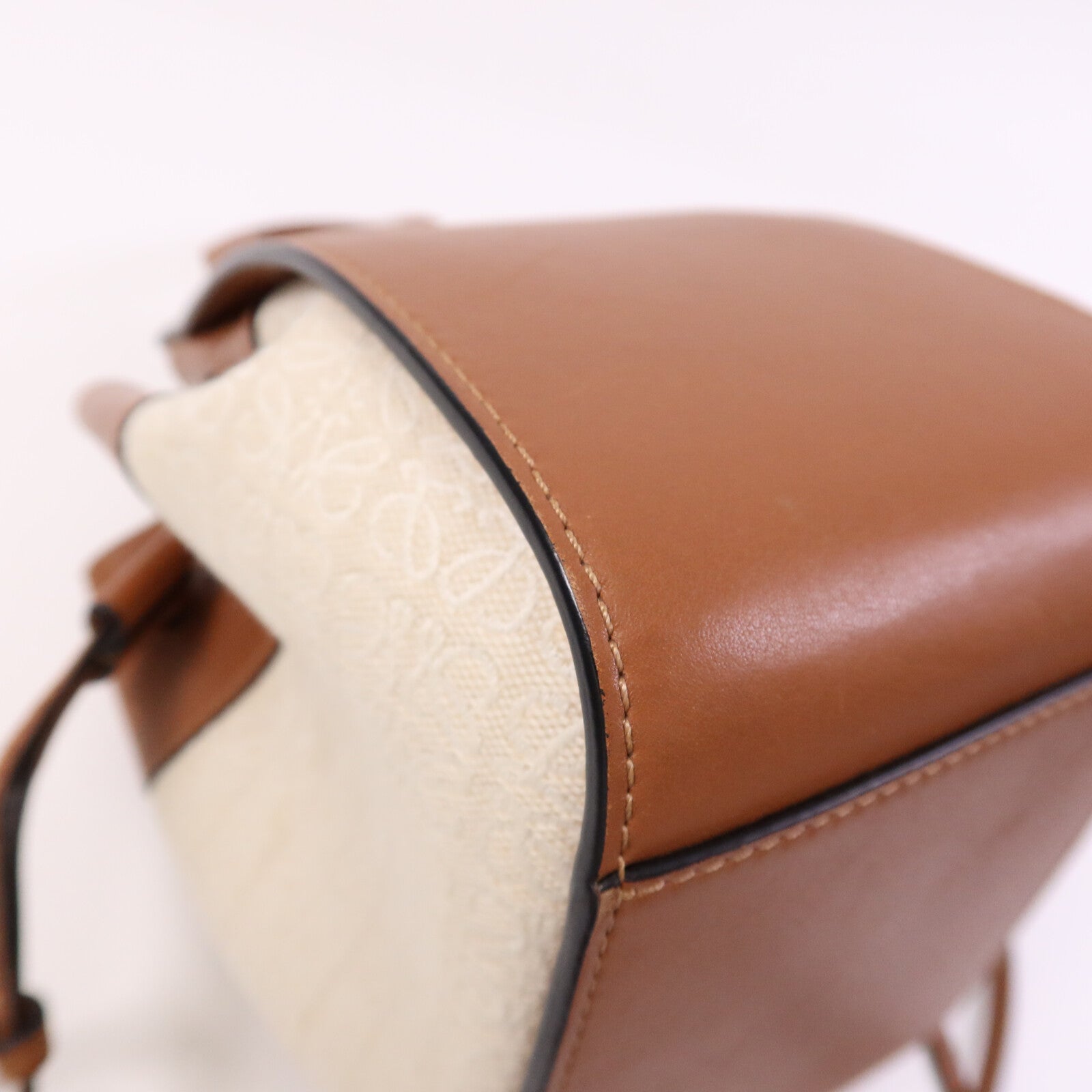 LOEWE 牛皮皮革/帆布Mini Hammock金扣手挽肩背兩用袋