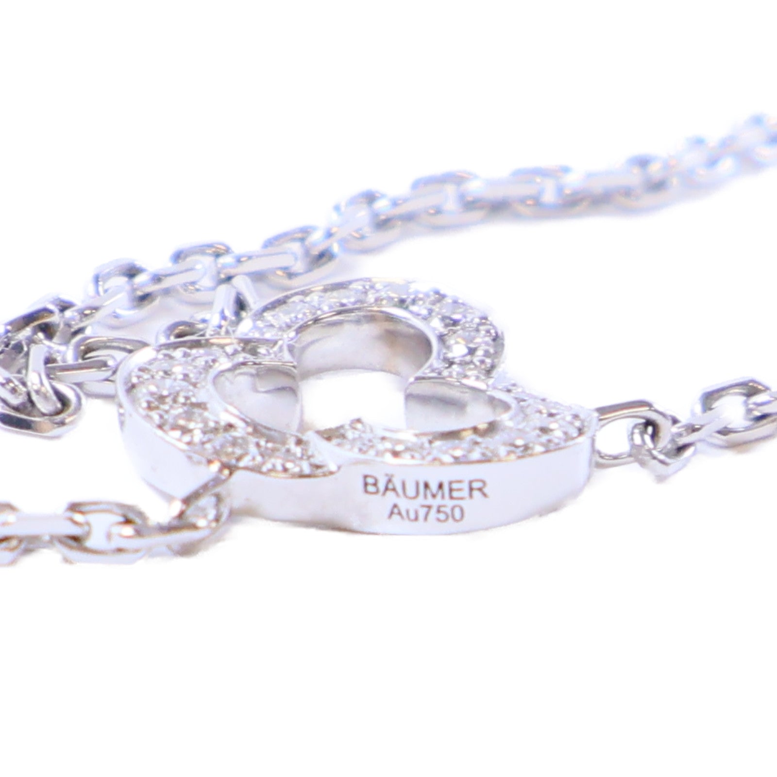 CHANEL 18K白金Camellia White Agate Diamond Necklace鑽石項鍊