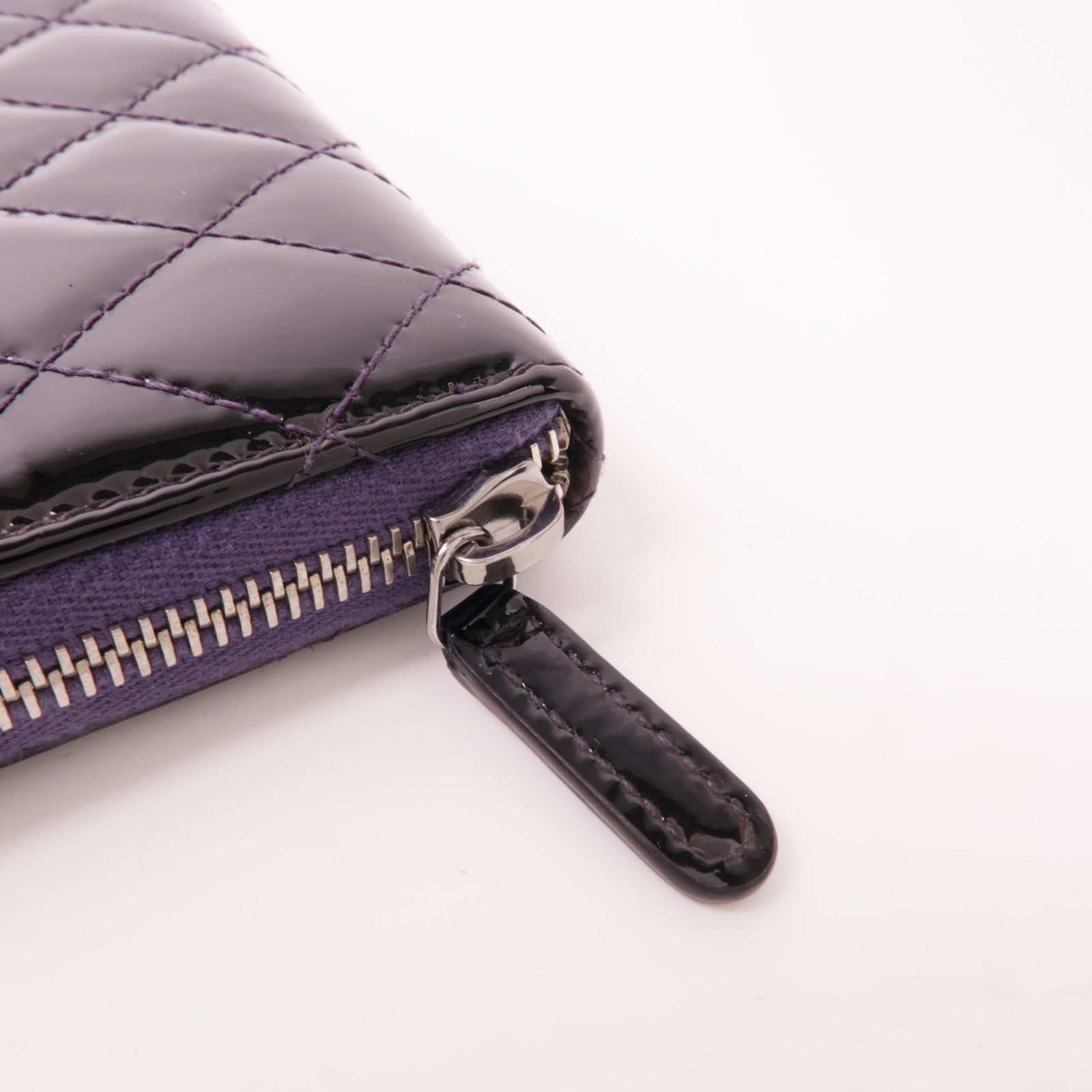 CHANEL 漆皮皮革Long Wallet銀扣長錢包