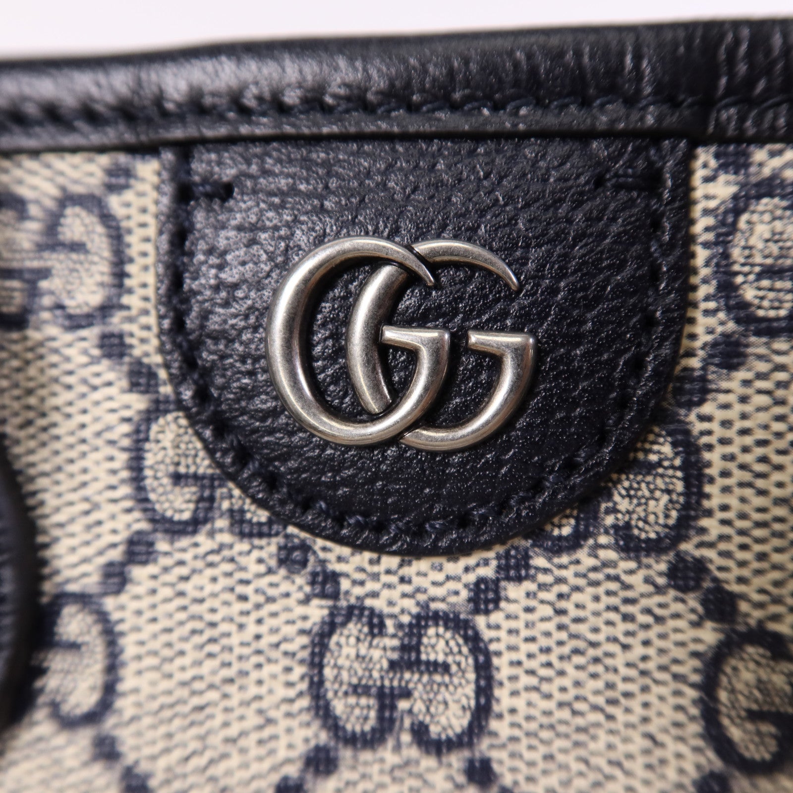 GUCCI 塗層帆布2 Way Shoulder Bag銀扣手挽肩背兩用袋