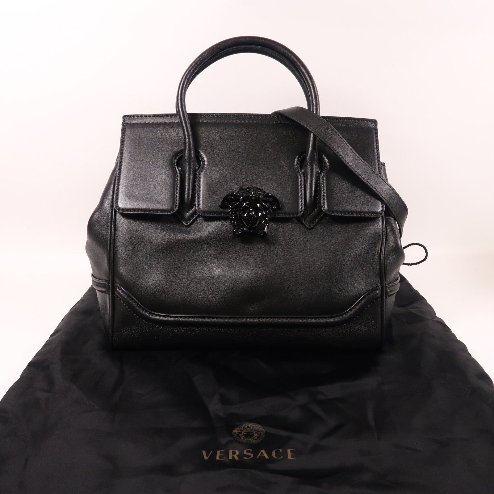 VERSACE 牛皮皮革2 Way Shoulder金扣手挽肩背兩用袋