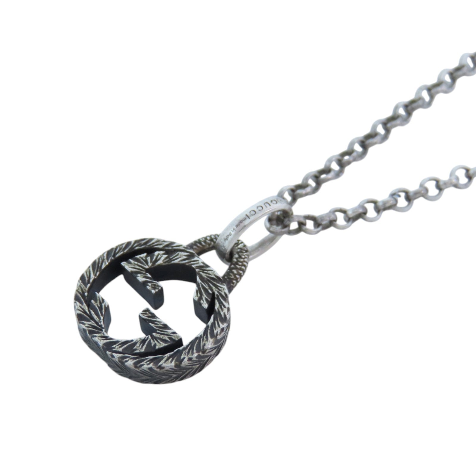 GUCCI 925純銀GG Necklace銀扣項鏈