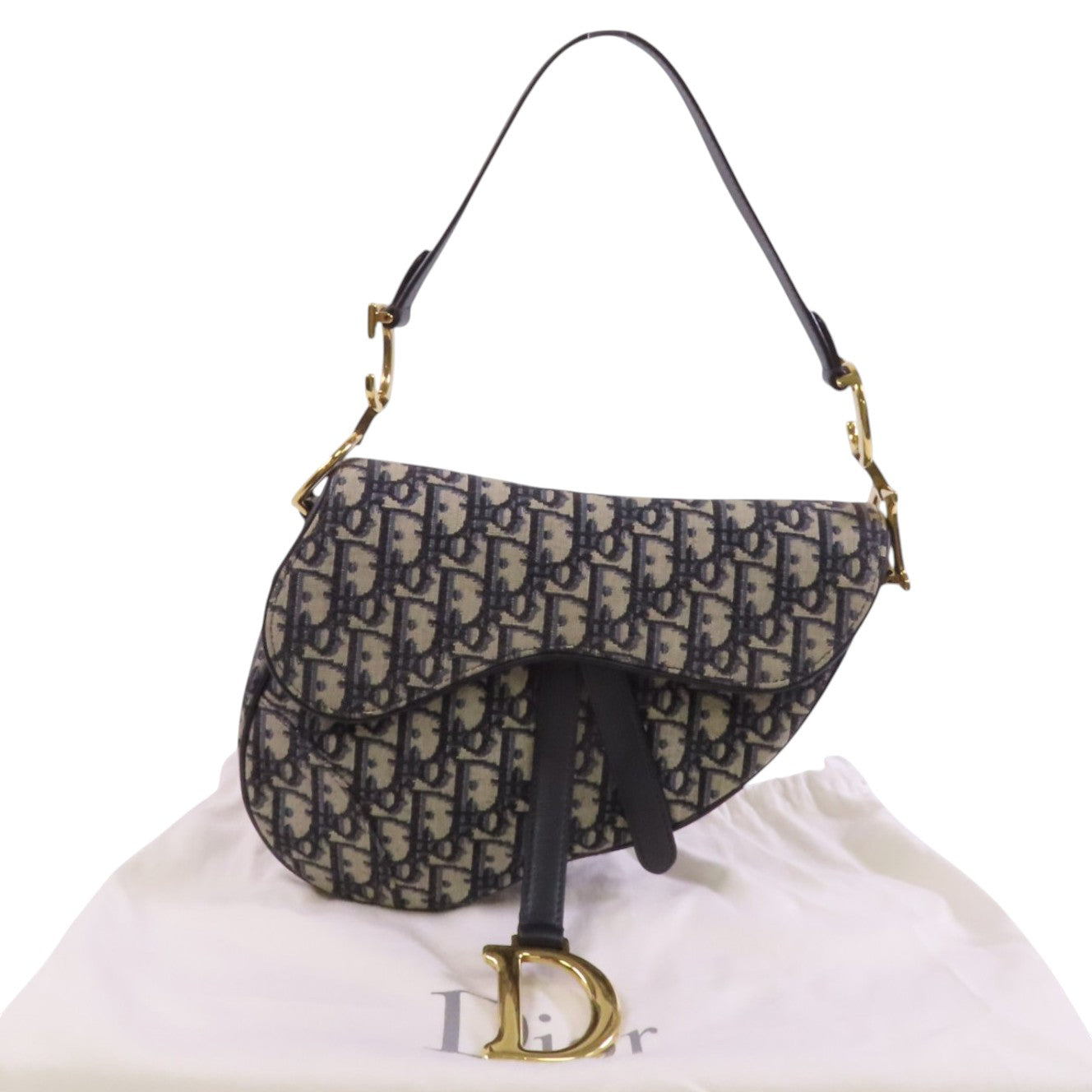 Dior Obrigard帆布Saddle金扣肩背袋