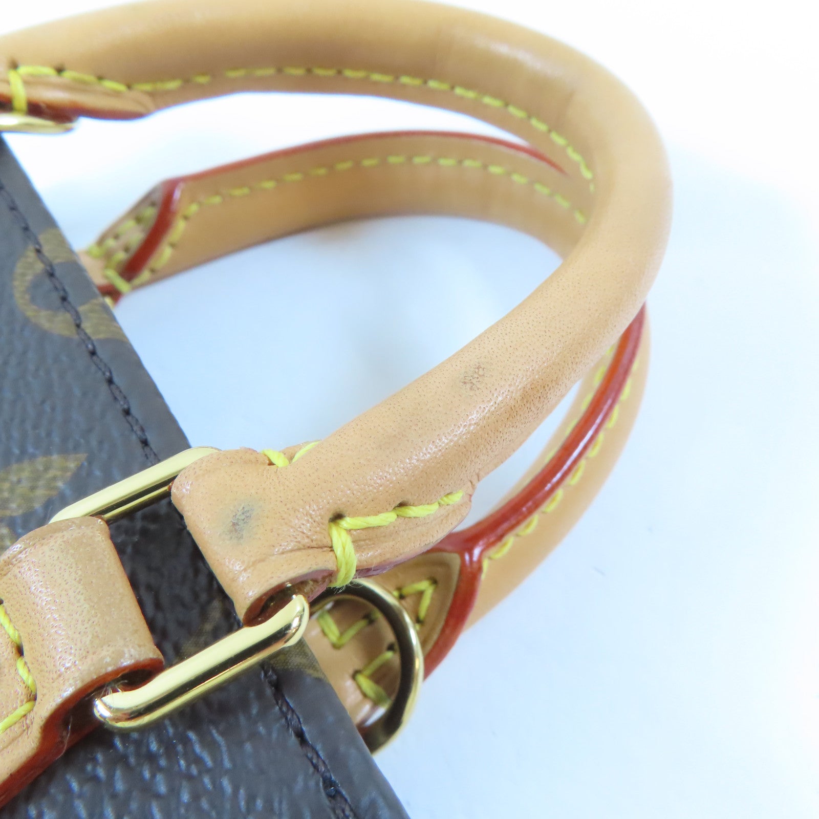 LOUIS VUITTON Monogram Petit Sac Plat金扣手挽肩背兩用袋啡色