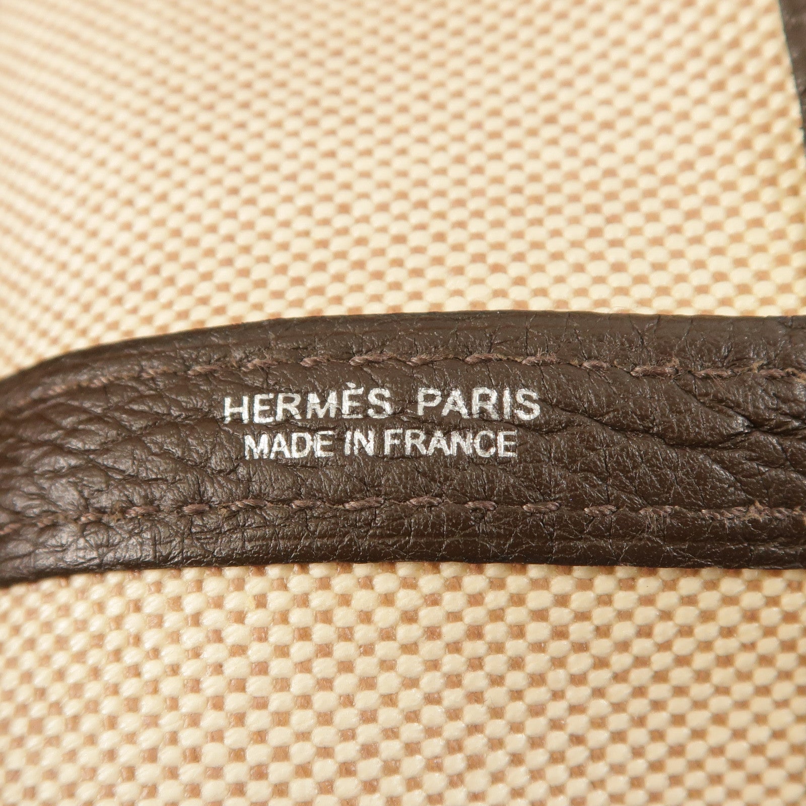 HERMES 帆布Garden Party PM銀扣手挽袋Ebene