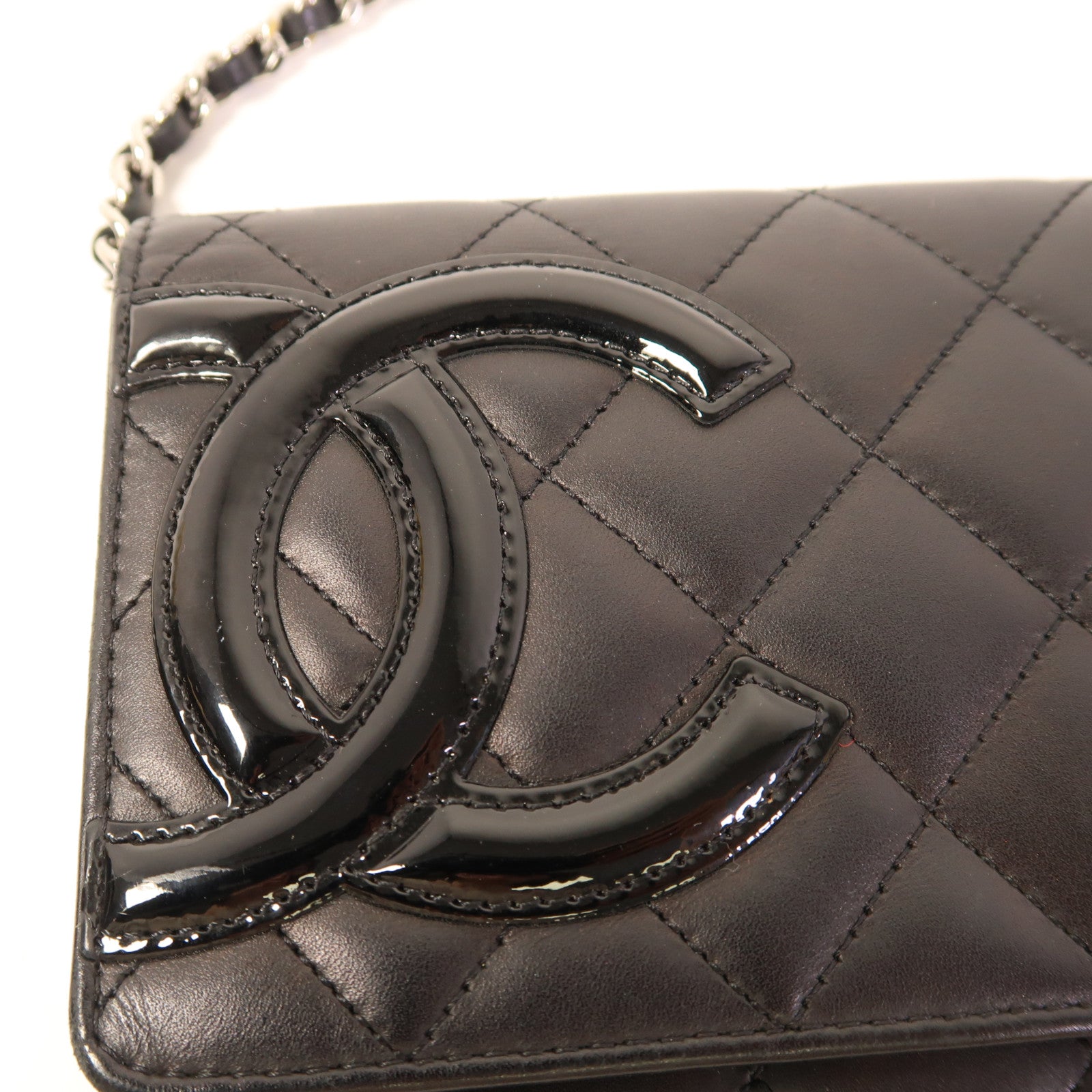 CHANEL 牛皮皮革WOC Wallet On Chain銀扣鏈帶肩背袋