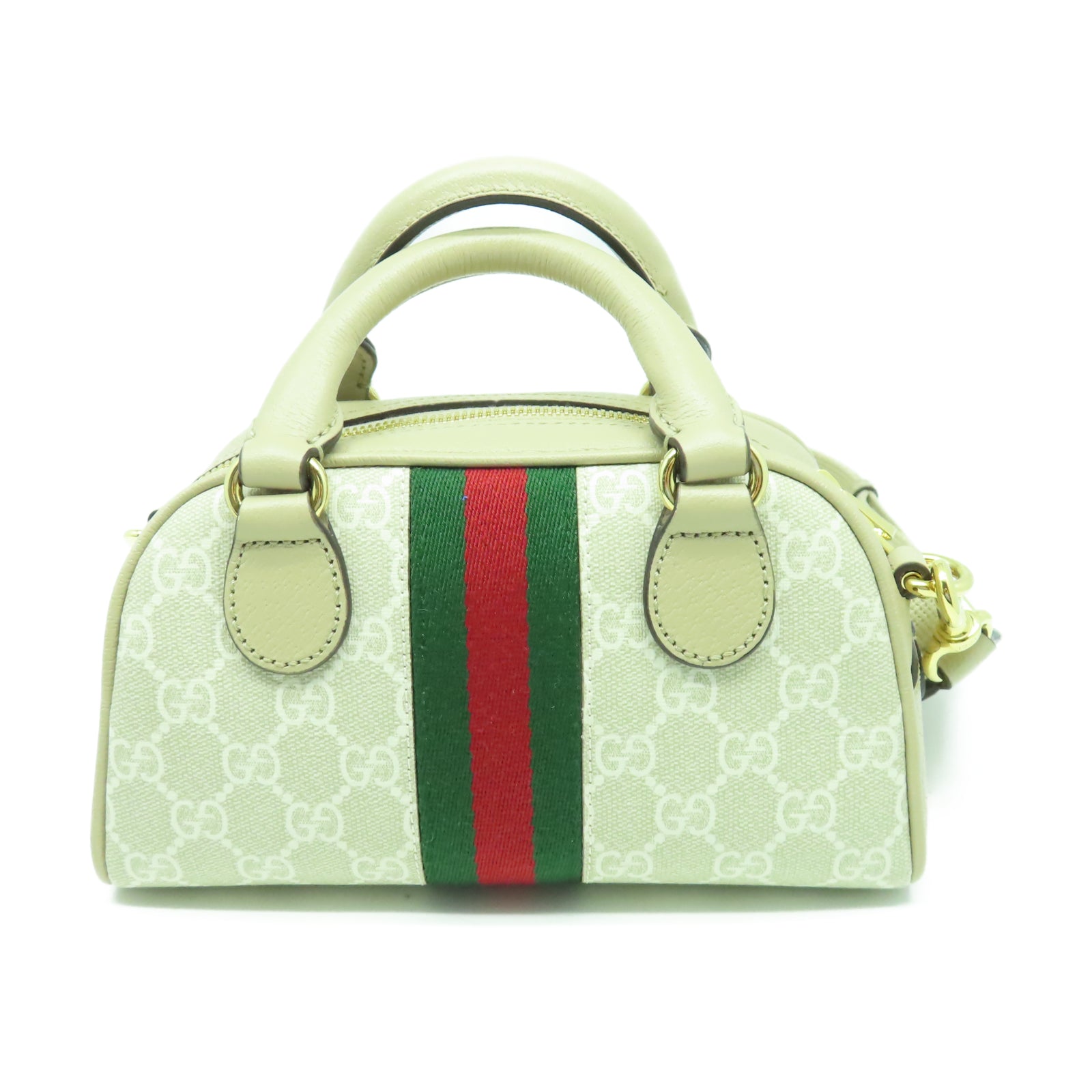 GUCCI 【激減優惠】塗層帆布Ophidia Mini GG Top Handle金扣手挽肩背兩用袋米色