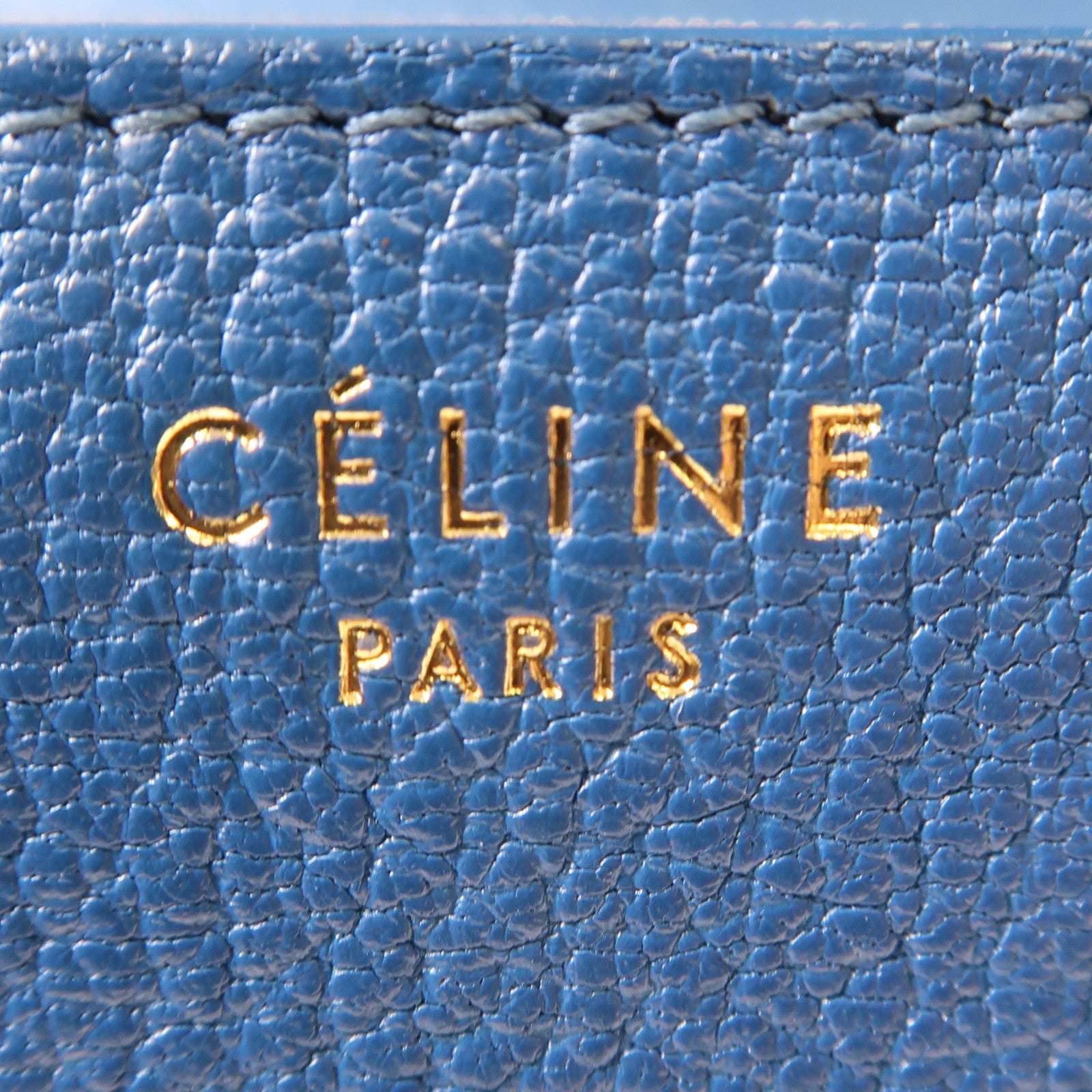 CELINE 牛皮皮革Classic Box金扣肩背袋藍色