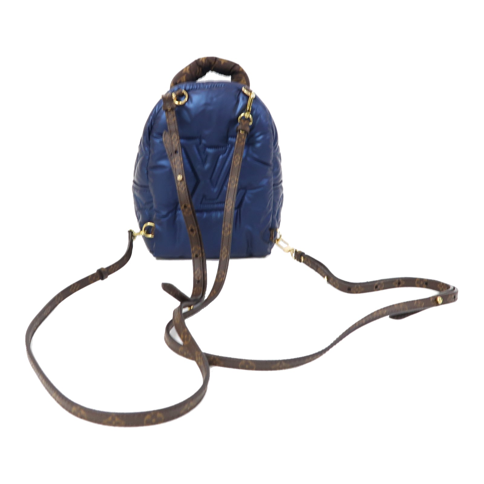 LOUIS VUITTON 【激減優惠】尼龍Palm Springs Mini金扣背包藍色