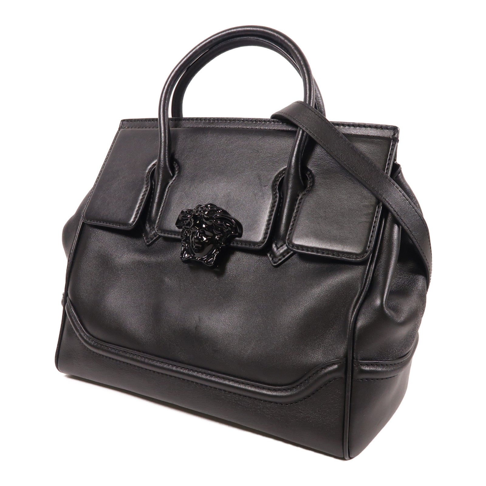 VERSACE 牛皮皮革2 Way Shoulder金扣手挽肩背兩用袋