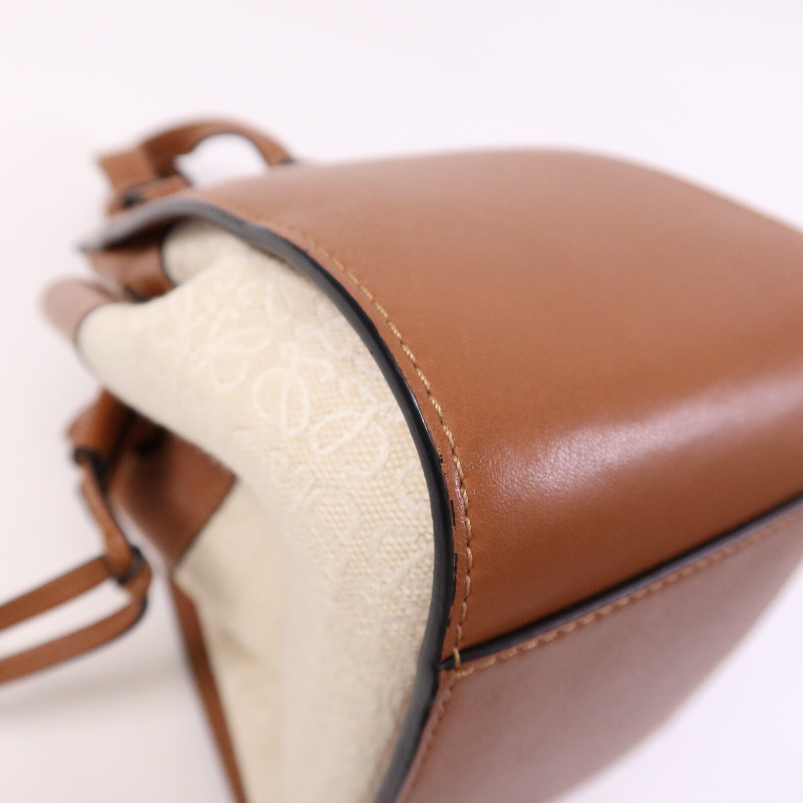 LOEWE 牛皮皮革/帆布Mini Hammock金扣手挽肩背兩用袋