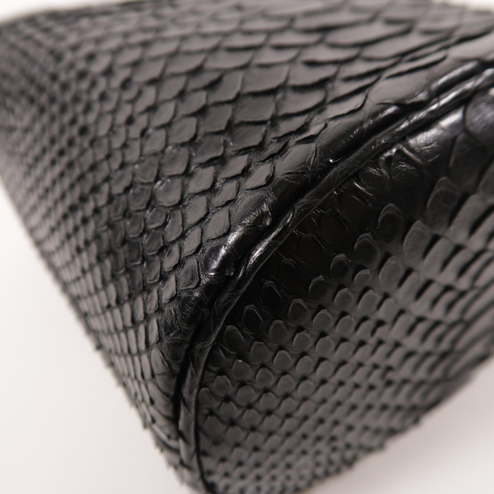CHANEL 蛇皮皮革2 Way Shoulder金扣手挽肩背兩用袋