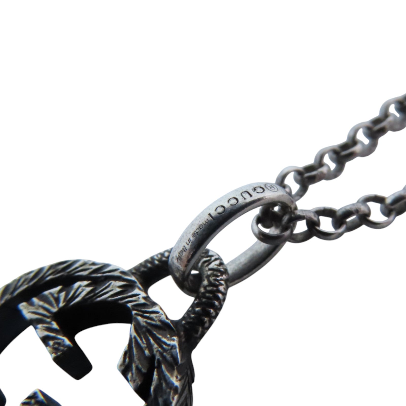 GUCCI 925純銀GG Necklace銀扣項鏈