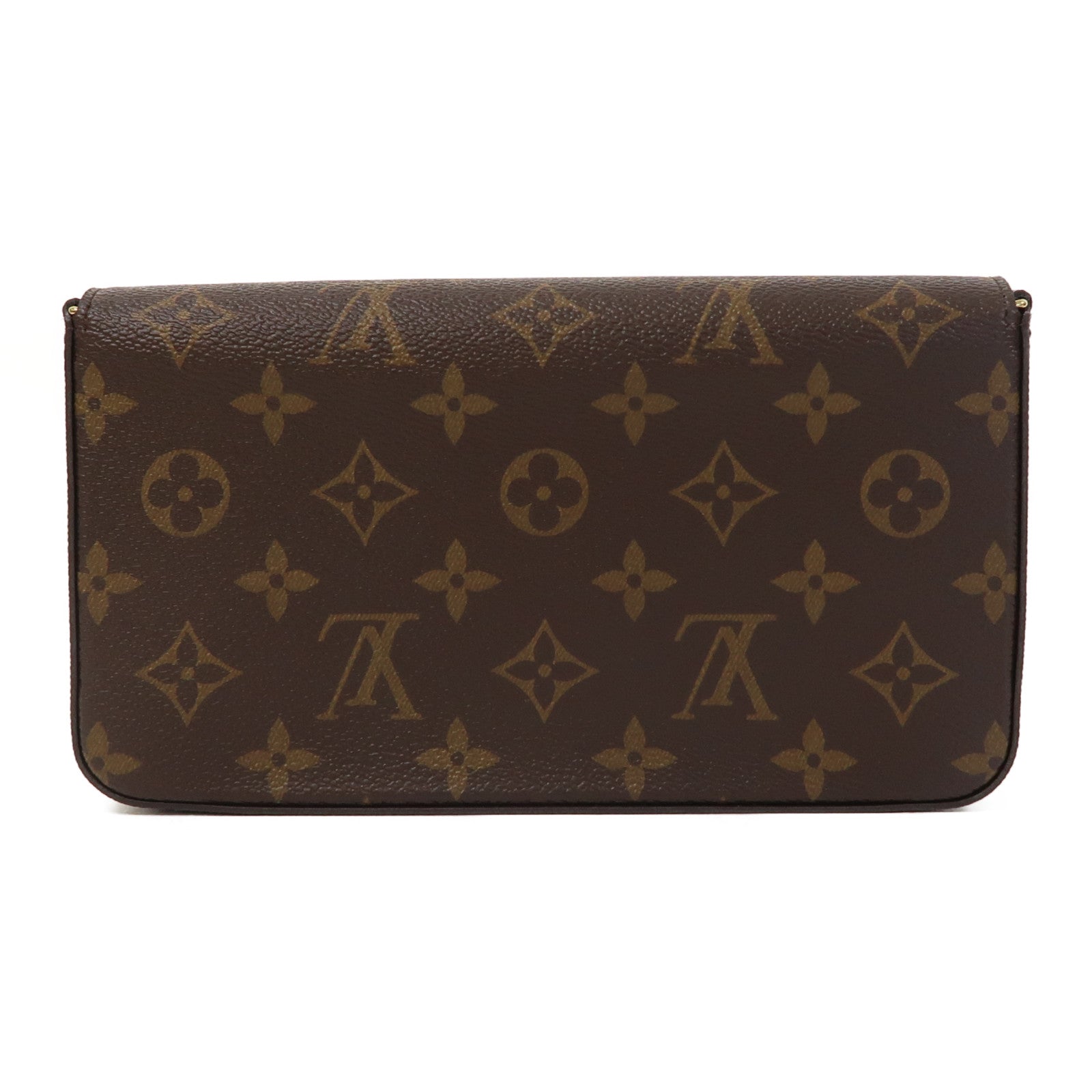 LOUIS VUITTON Monogram Pochette Felicie金扣鏈帶肩背袋啡色