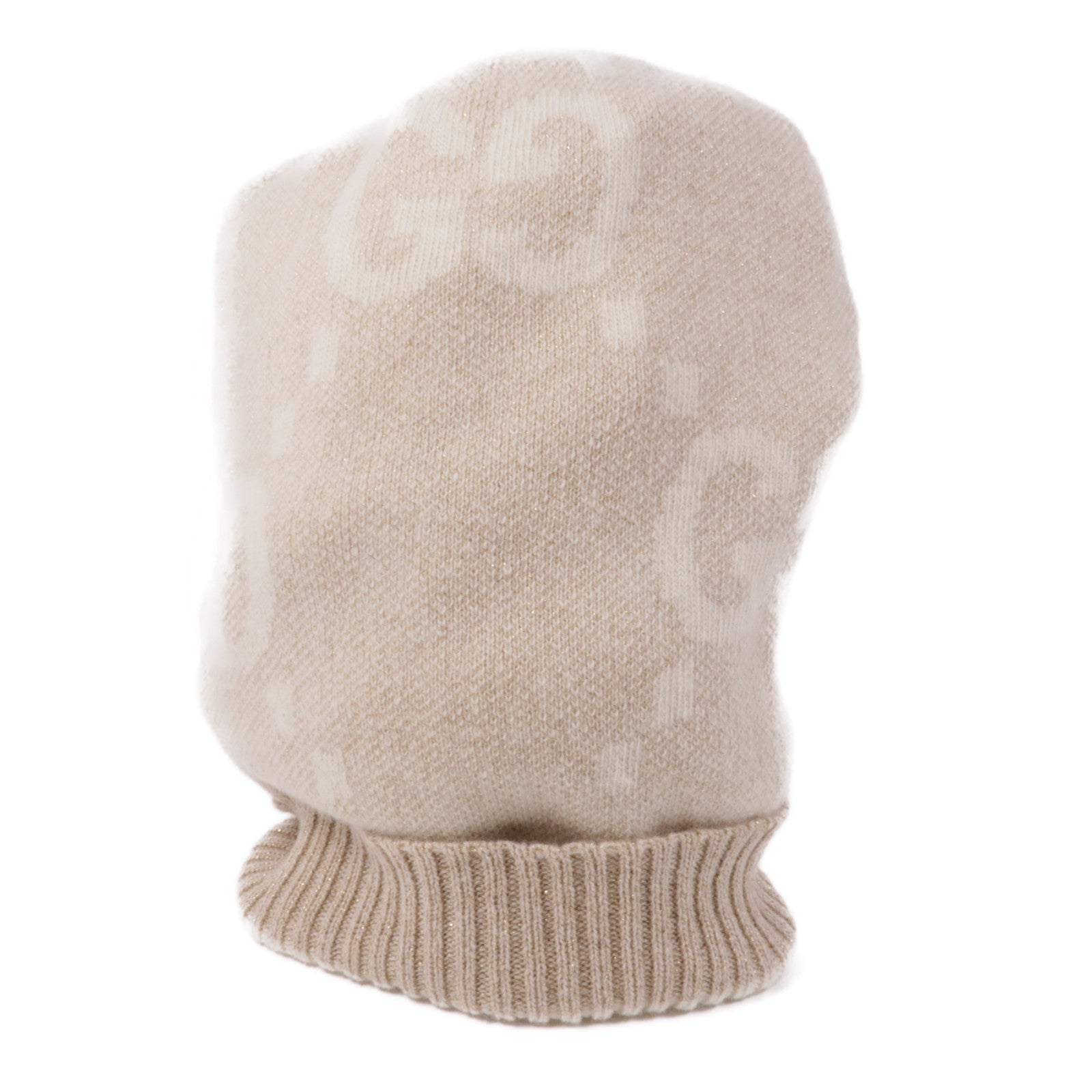 GUCCI 【激減優惠】羊絨GG Cashmere Lame Jacquard Hat帽子